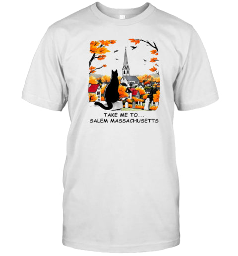 Halloween Salem Take Me To Massachusetts Cat T Shirt