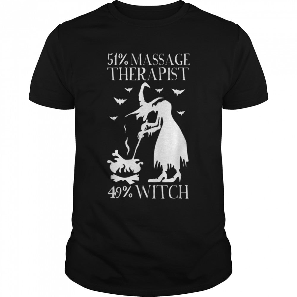 Halloween Witch & Massage Therapist T Shirt B0B7JR7N5Z