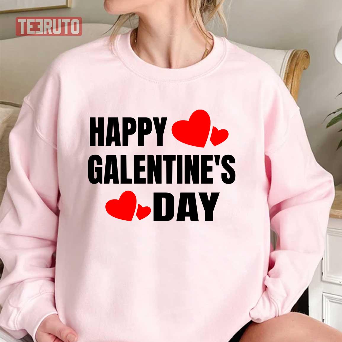 Happy Galentine's Day Cute Galentine Hearts Unisex Sweatshirt