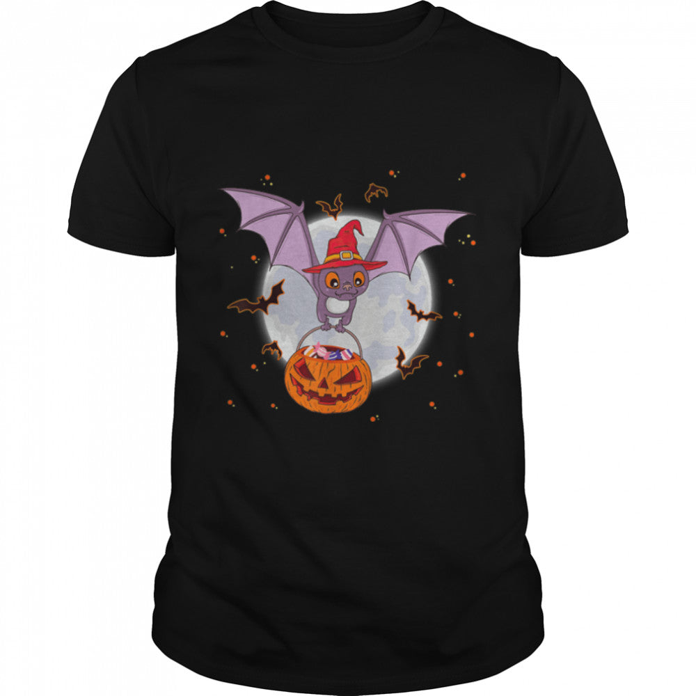 Happy Halloween Bat Pumpkin Love Witch T Shirt B0B7JQTVDP