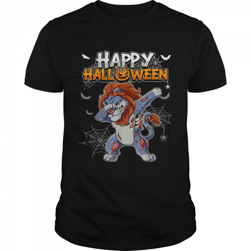 Happy Halloween Lion Zombie T Shirt B0BB37B3ZV