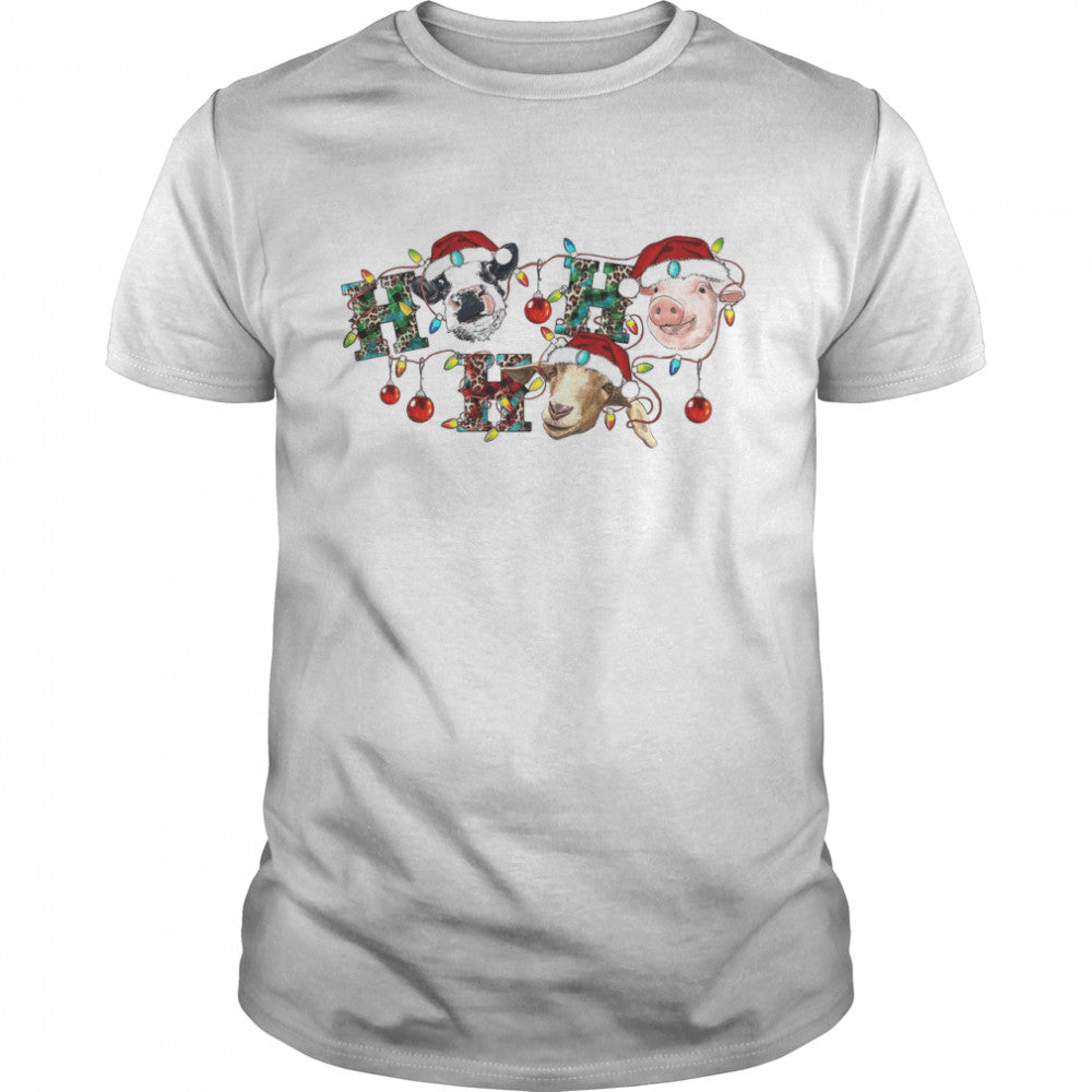 Ho ho ho Animal shirt Merry christmas shirt Christmas on the farm shirt