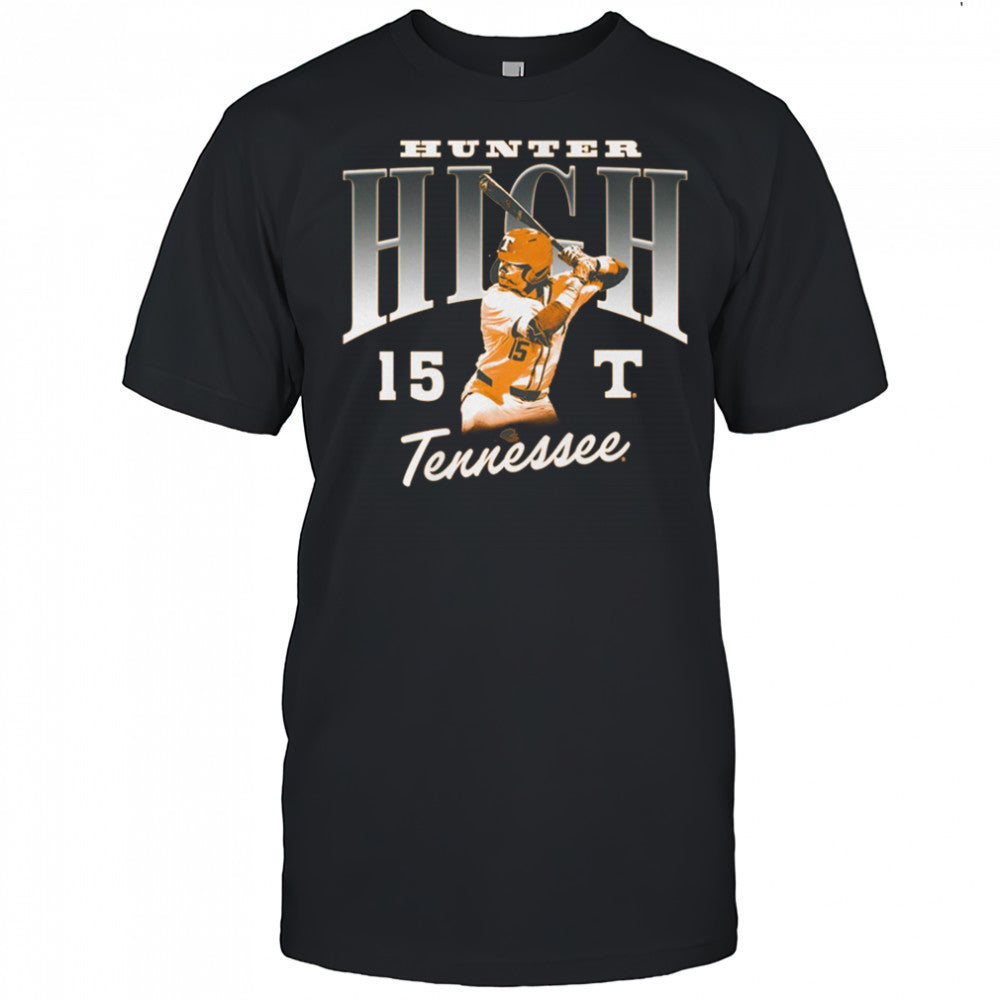 Hunter High 15 Tennessee Vols Baseball NCAA Division I Illustrated t shirt