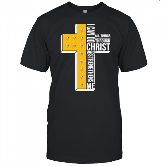 I can do all things through Christ who strengthens me Minnesota Vikings logo shirt