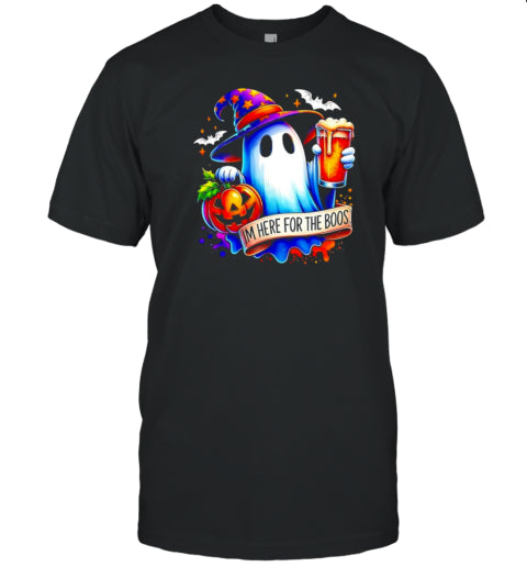 I'M Just Here For The Boos Funny Halloween Ghost Design T Shirt