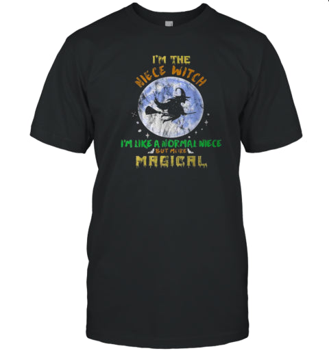 I'M The Niece Witch Magical Blue Halloween Moon T Shirt