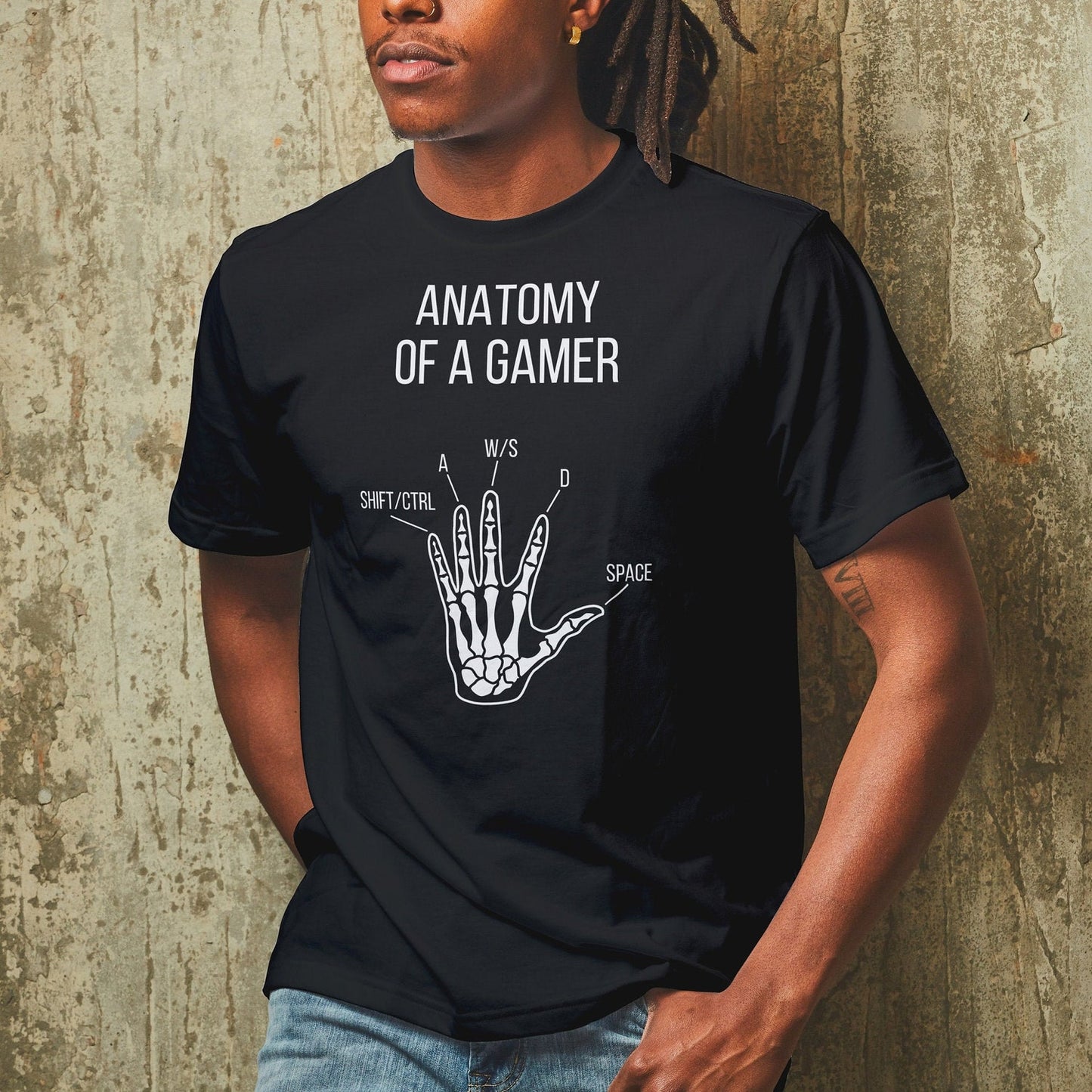 Gamer Anatomy Shirt - Skeleton Gamer Hand - Gamer Gifts - Gaming T-Shirt for Kids, Tweens, Teens, Adults - Gaming T-Shirt - Video Game Shirt