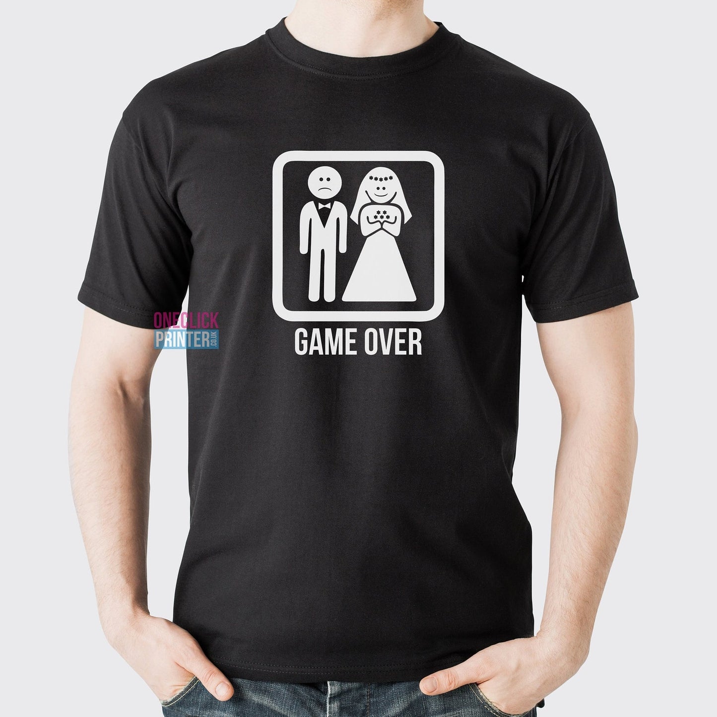 Funny Wedding gift - Game Over Groom And Bride T-Shirt, Marriage present for groom/bride Adults, groom squad