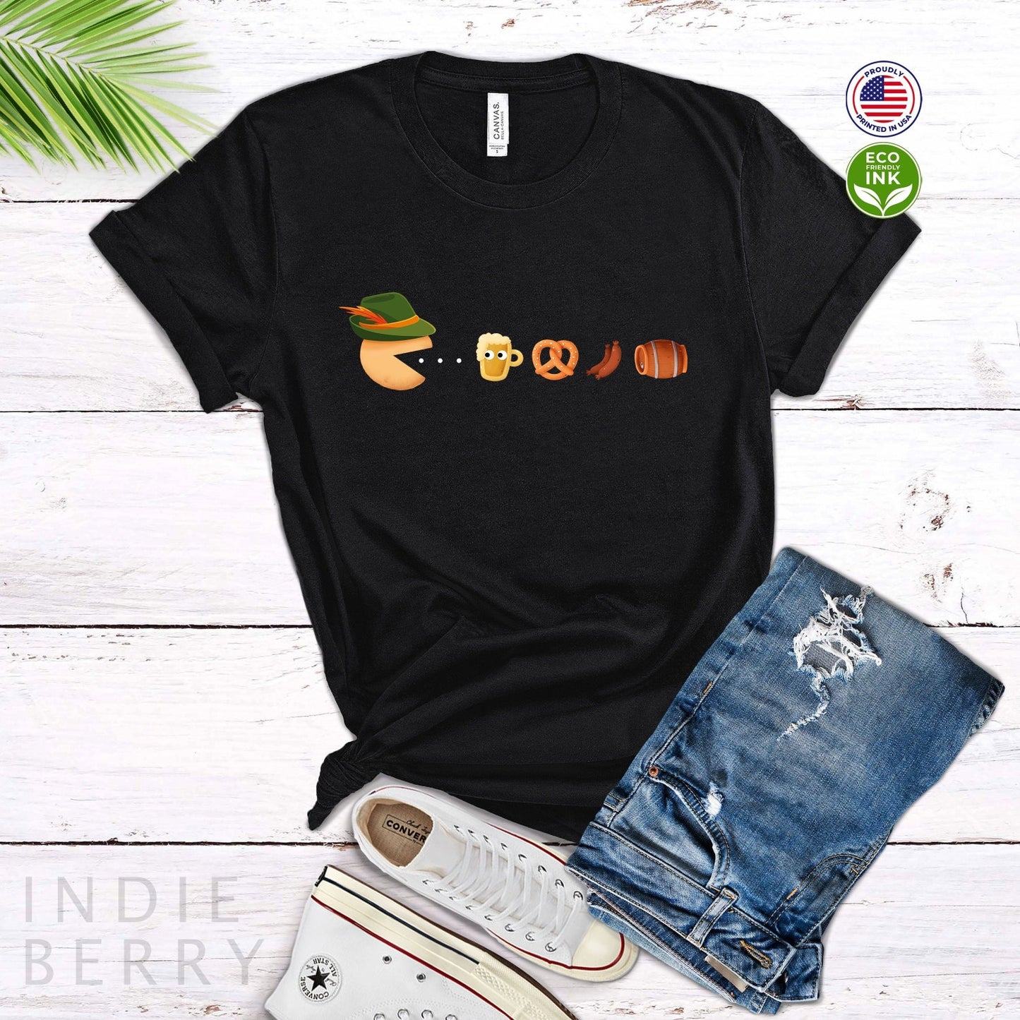 Oktoberfest Pac-Man Gamer T-Shirt | Funny Beer Fest Tee | Retro Gaming Apparel