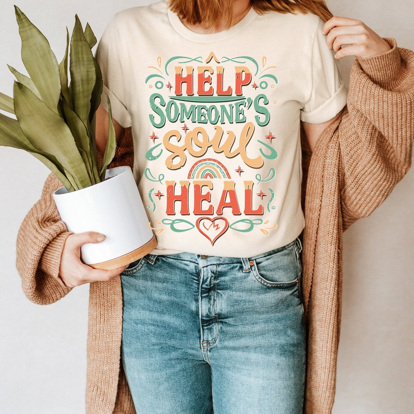 Inspirational Spiritual Quote Shirt: Retro Vintage Healing Meditation Motivational Rumi Quote Tee