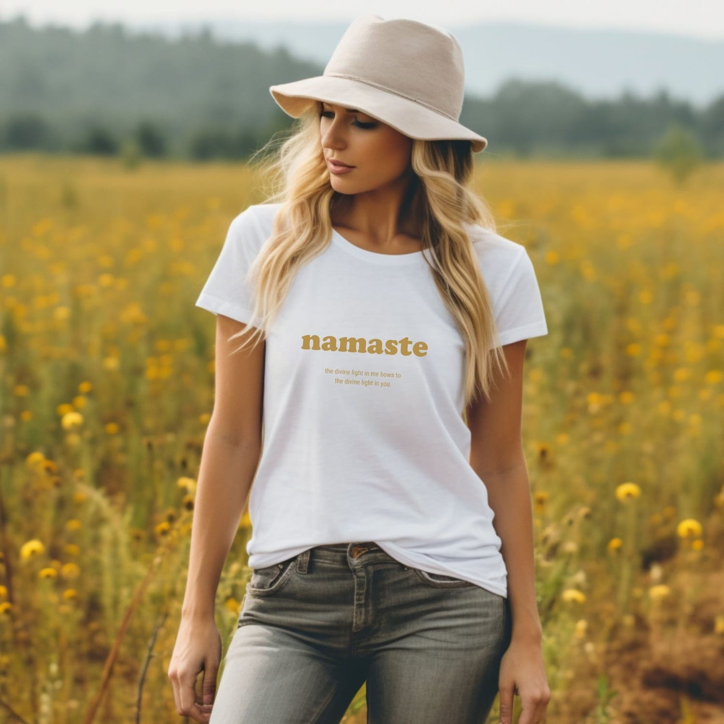 Namaste Shirt | Yoga Namaste Gift For Women Ideas Divine Light Meditation Tee