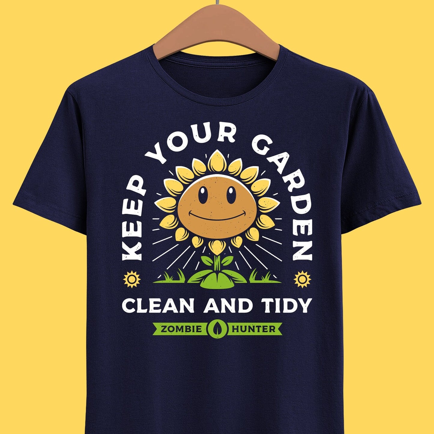 Keep Your Garden Clean T-shirt - PvZ Shirt - Plants vs Zombies Shirt - Sunflower Tee - Video Game - Video Games - Gamer - Gaming Shirt