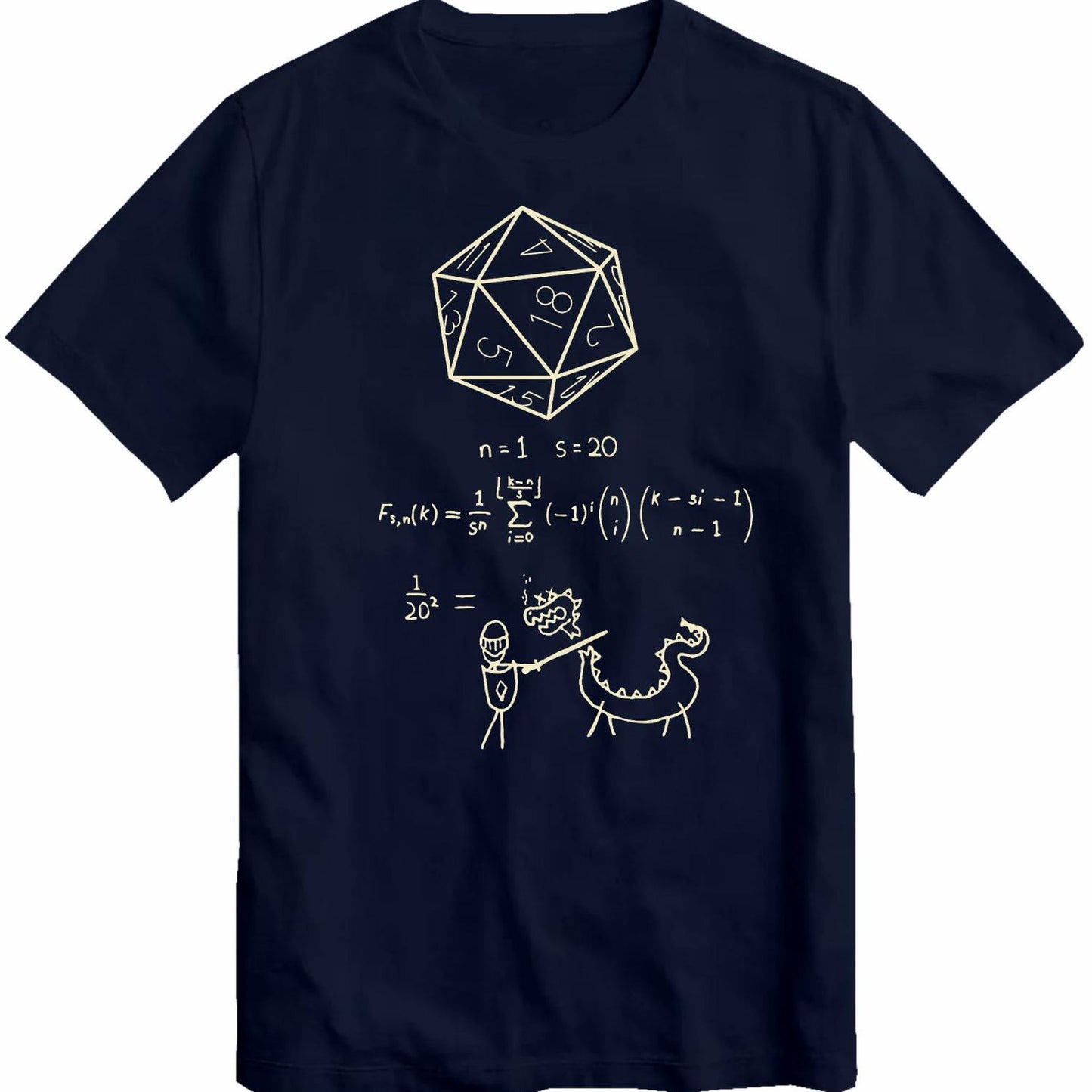 20 Sided Dice DnD D20 T-Shirt | Funny Meme Gift | Vintage Style Gamer Tee