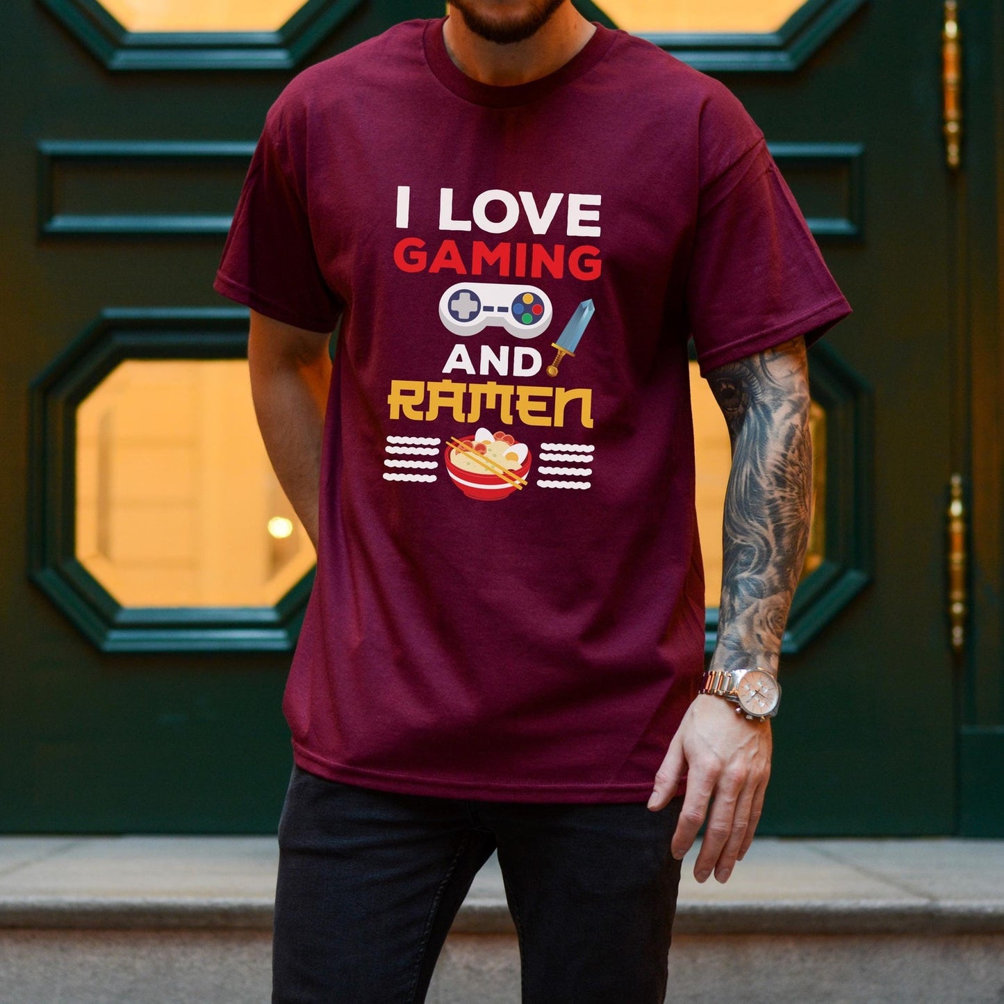 Gaming Ramen T-Shirt | Funny Gamer Dad Gift | Anime Inspired Tee