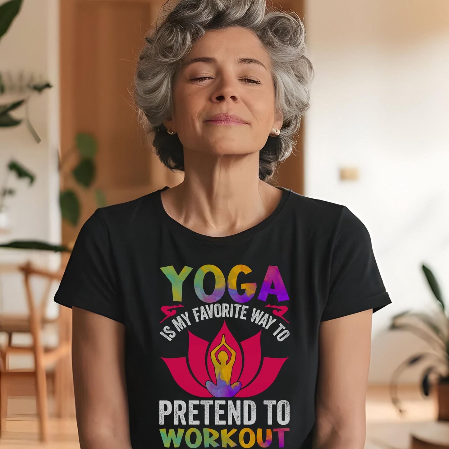 Yoga Is Favourite Workout Yoga Gift TShirt Mum Best Friend Birthday Christmas Gift Tee