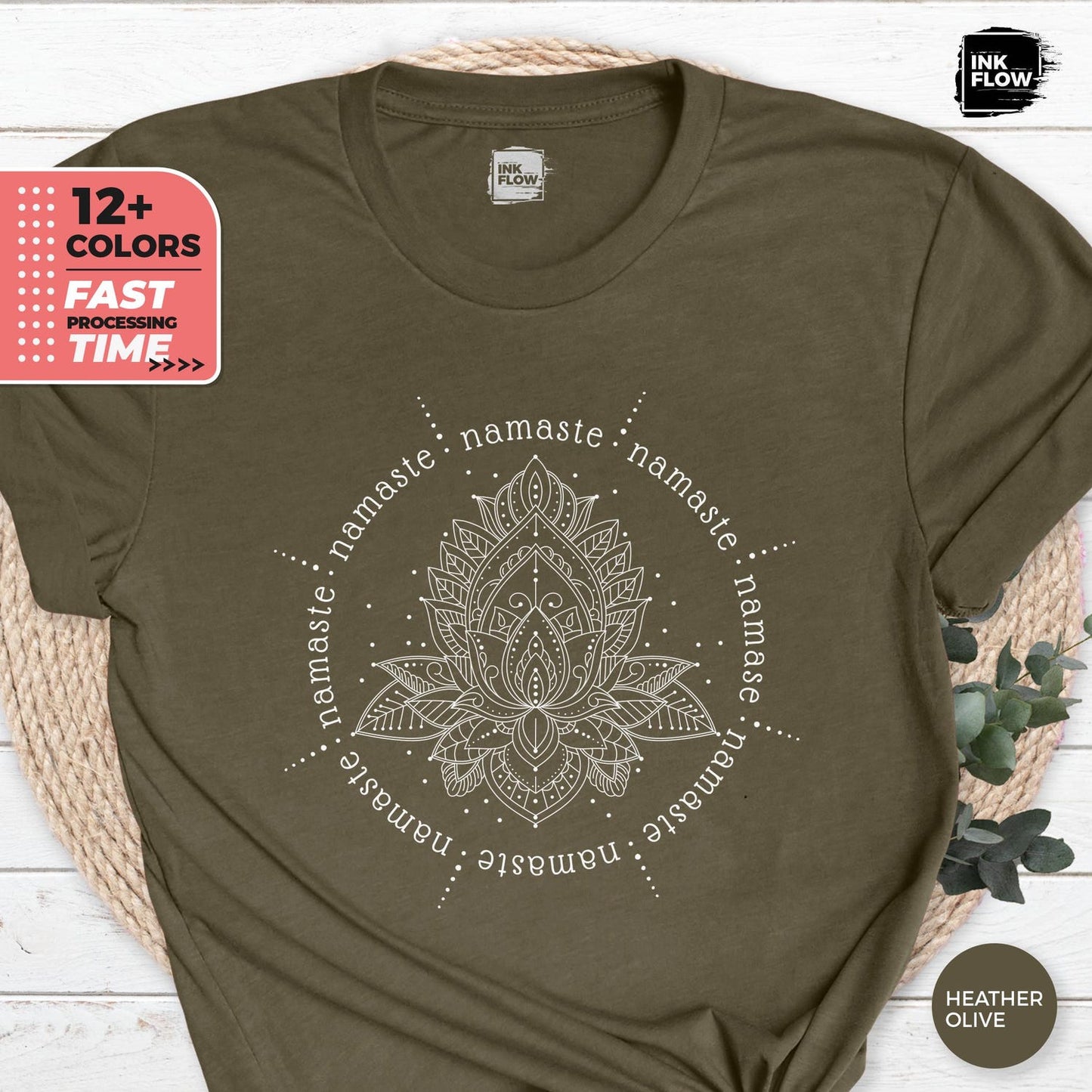 Namaste Lotus Flower T-Shirt for Women: Meditation Hoodie, Yoga Quote T-Shirt Gift