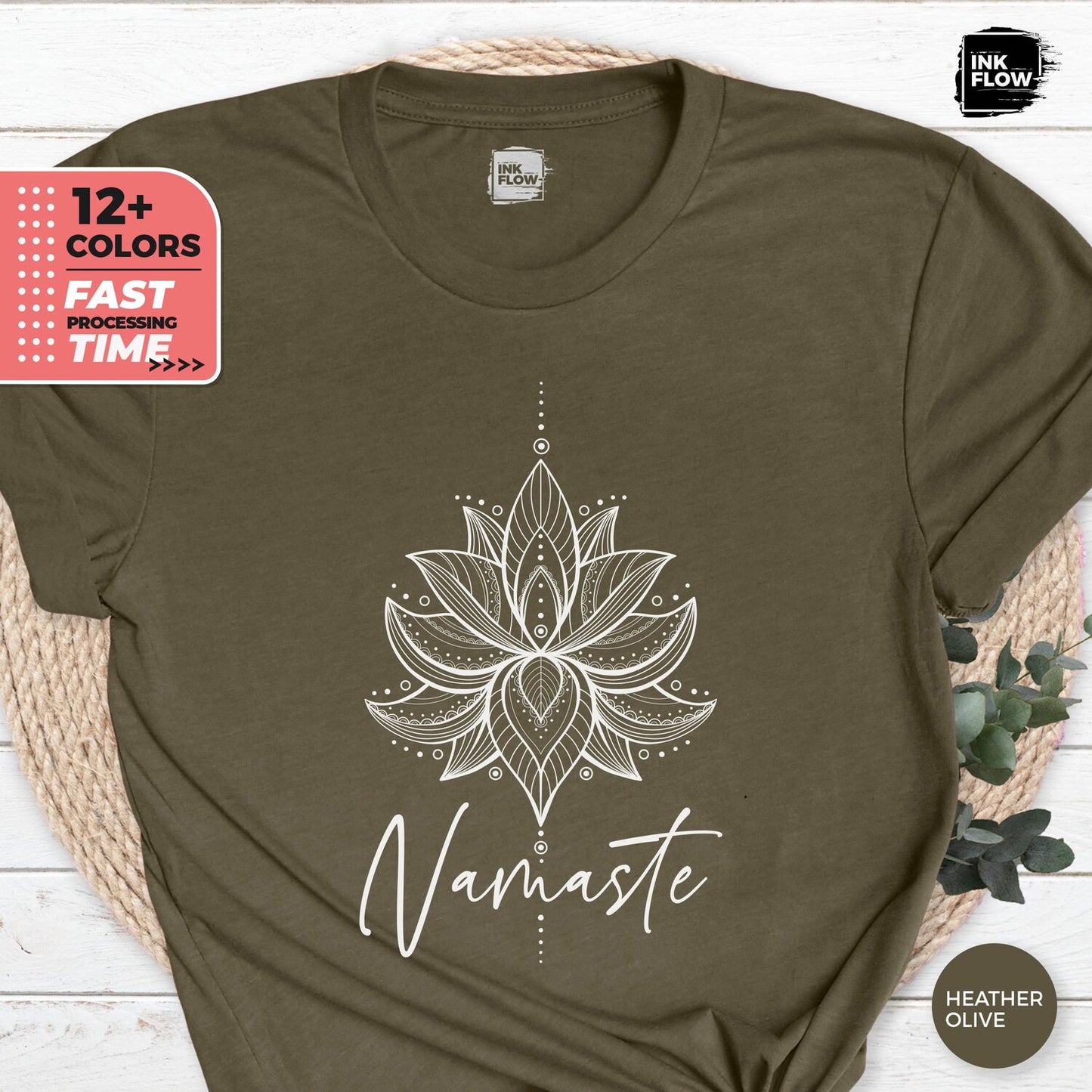Namaste Lotus Flower T-Shirt Women | Meditation Hoodie Yoga Mandala Lotus Flower Namaste Quote T-Shirt Gift Tee