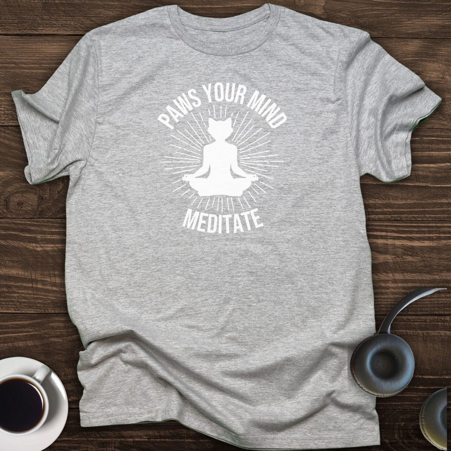 Paws Your Mind Yoga Shirt | Zen Tee Instructor Meditation Mental Health Breathe Relaxing Gift Tee