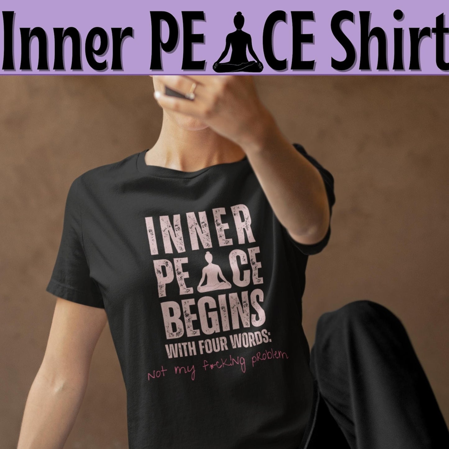 Funny Sarcastic Quote T-Shirt: Inner Peace Black Heather Tee