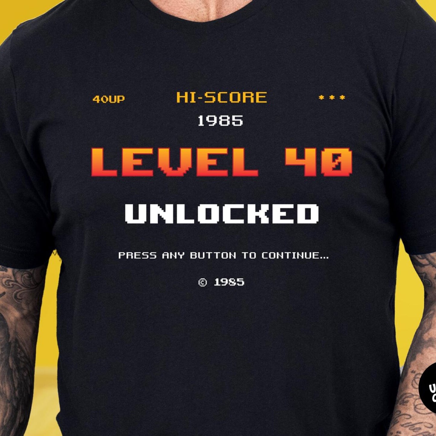 40th Birthday Shirt | Level 40 Unlocked | 1985 Retro Arcade Tee | Gift for 40 Year Old Gamer | Birthday Party Tshirt | Funny Bday T shirt