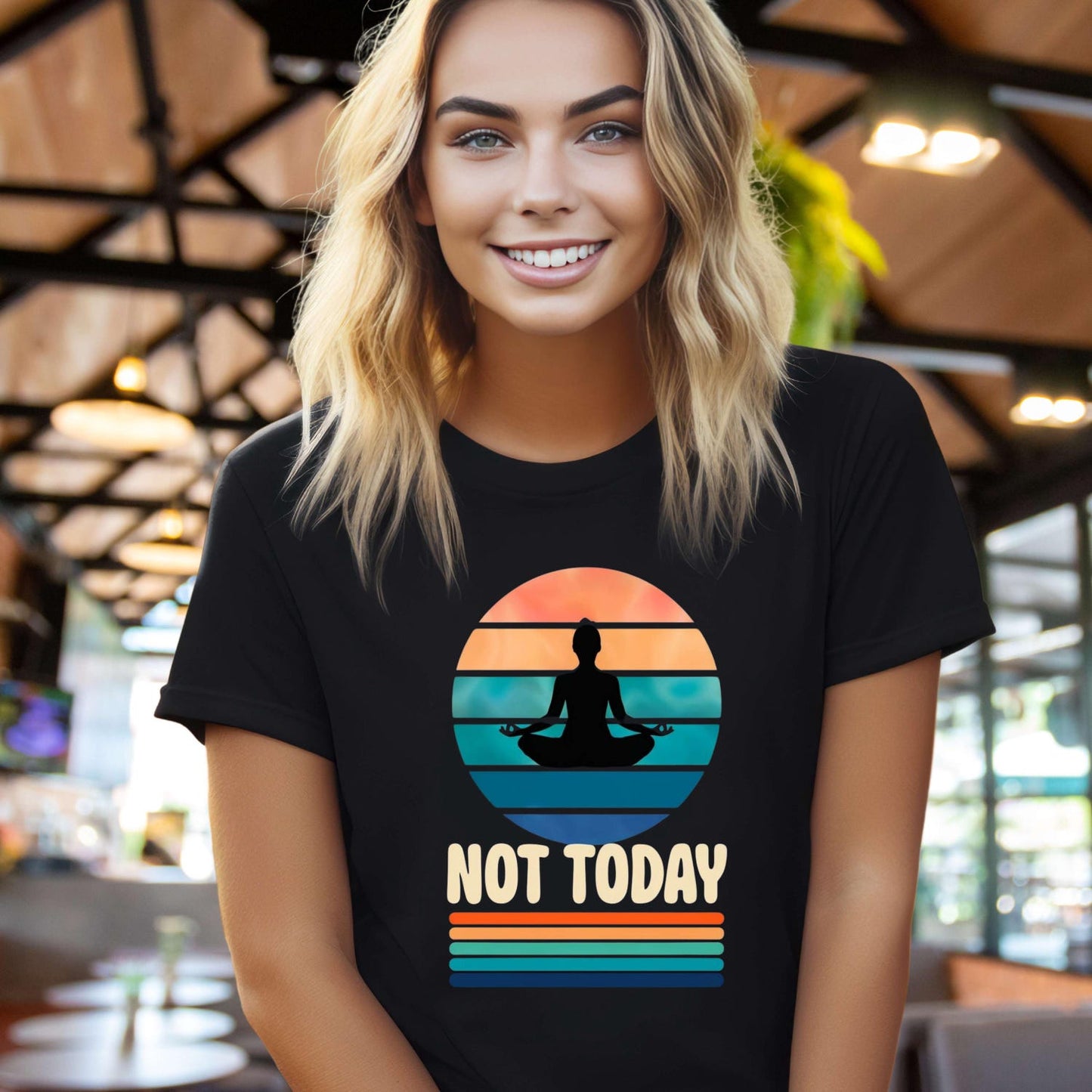 Not Today Namaste T-Shirt | Funny Yoga Sarcastic Meditation Top Tee