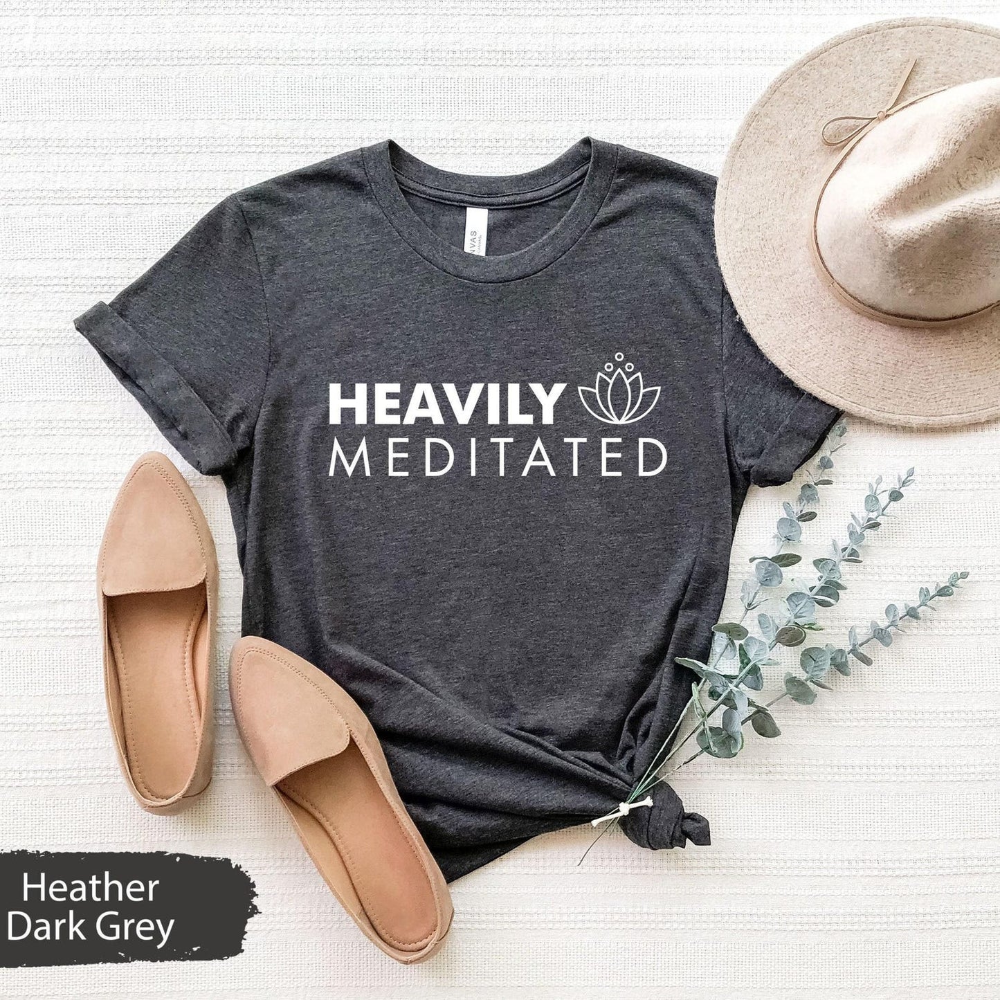 Meditation Shirt Yoga Yogi Lotus Flower Heavily Meditated Namaste Women Shirt Tee