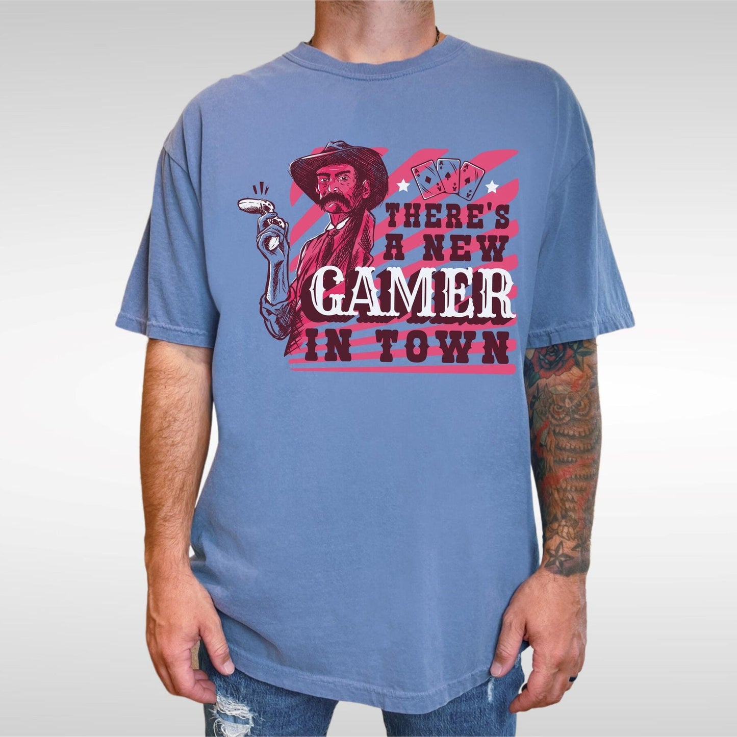 Retro Western Gamer T-Shirt | Funny Cowboy Gaming Tee | Video Game Lovers Gift