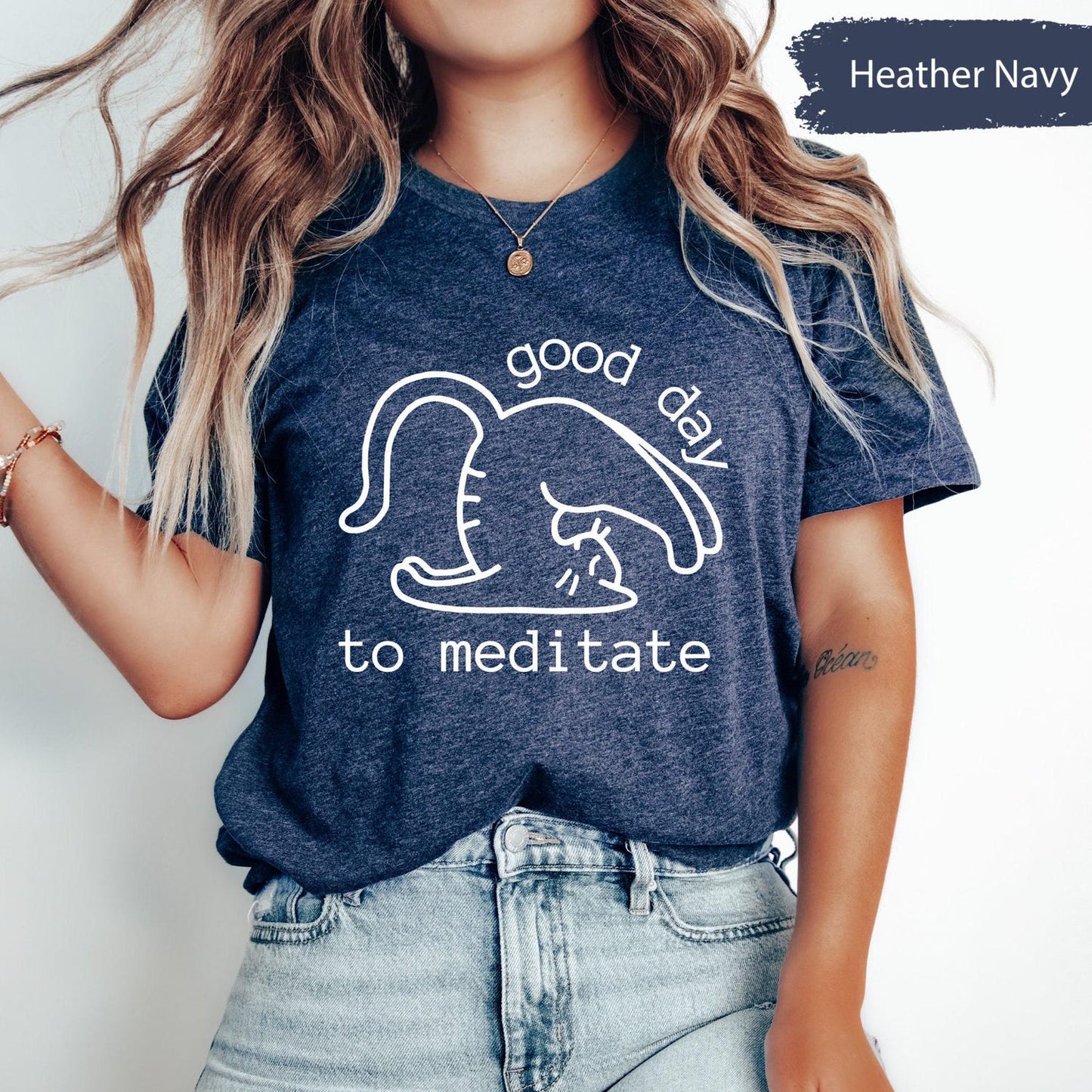 Funny Yoga Shirt: Cat Yoga Shirt, Yoga Lover Meditation Shirt Cute Cat Tee Gift