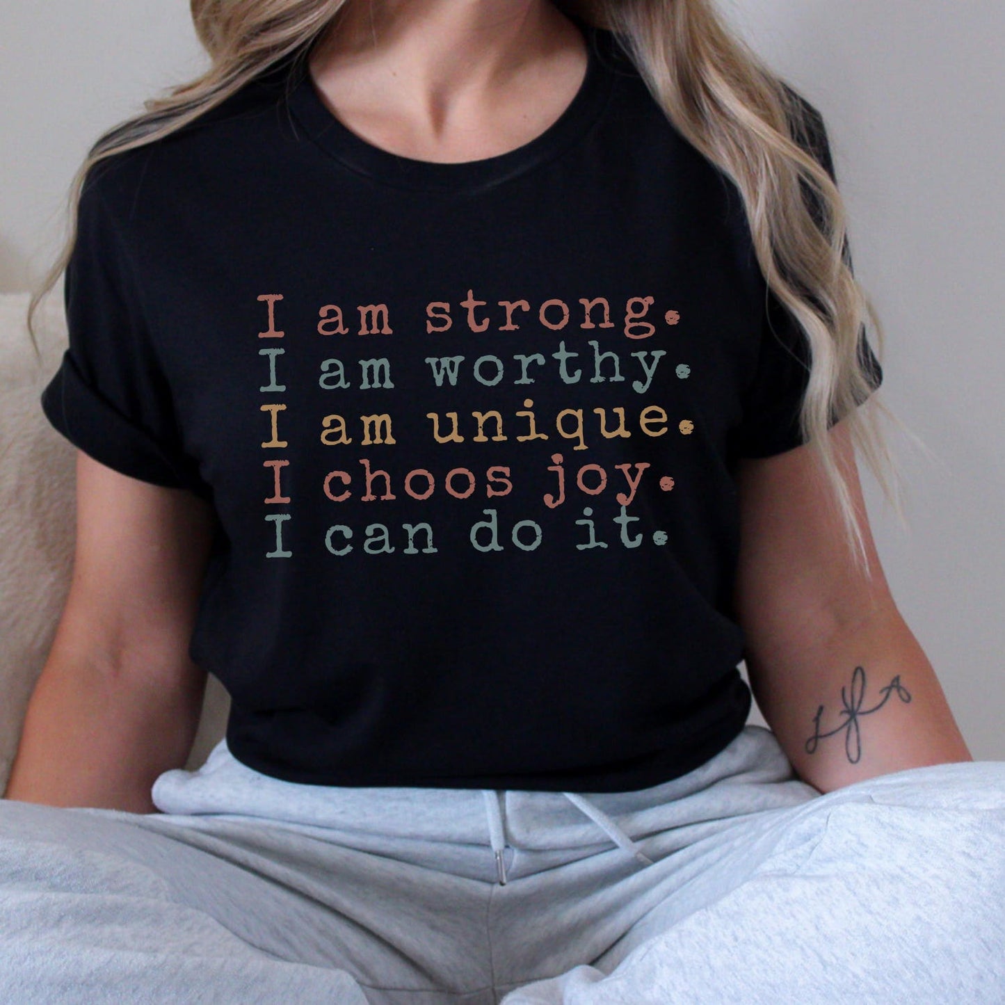 Inspirational Affirmation T-Shirt: Positive Quotes Tee Yoga Self Care Motivational Shirt Gift