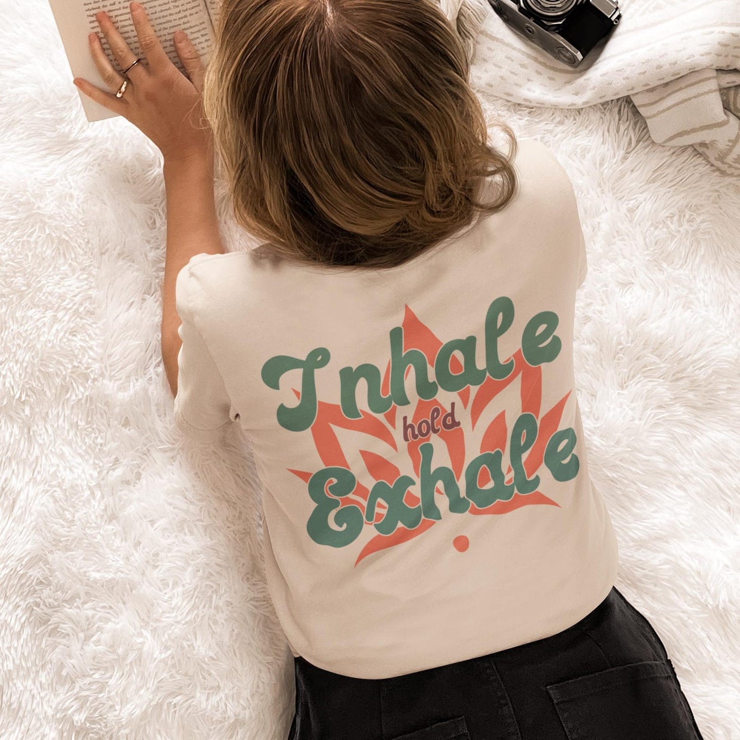 Inhale Exhale Yoga T-Shirt: Women's Yoga Shirt, Funny Namaste Inspirational Zen Shirt Gift
