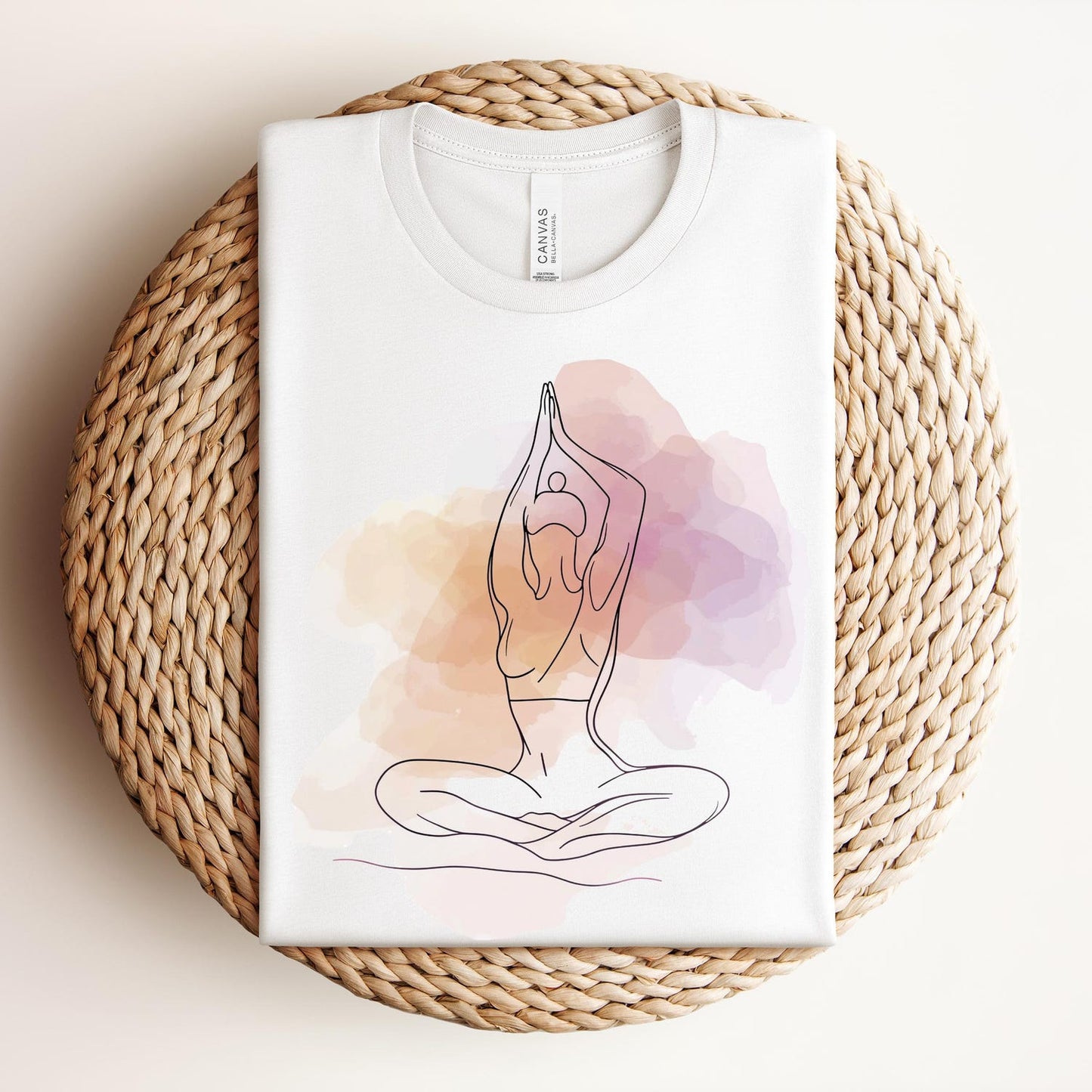 Minimalist Yoga Line Art T-Shirt: Meditation Gift for Peace