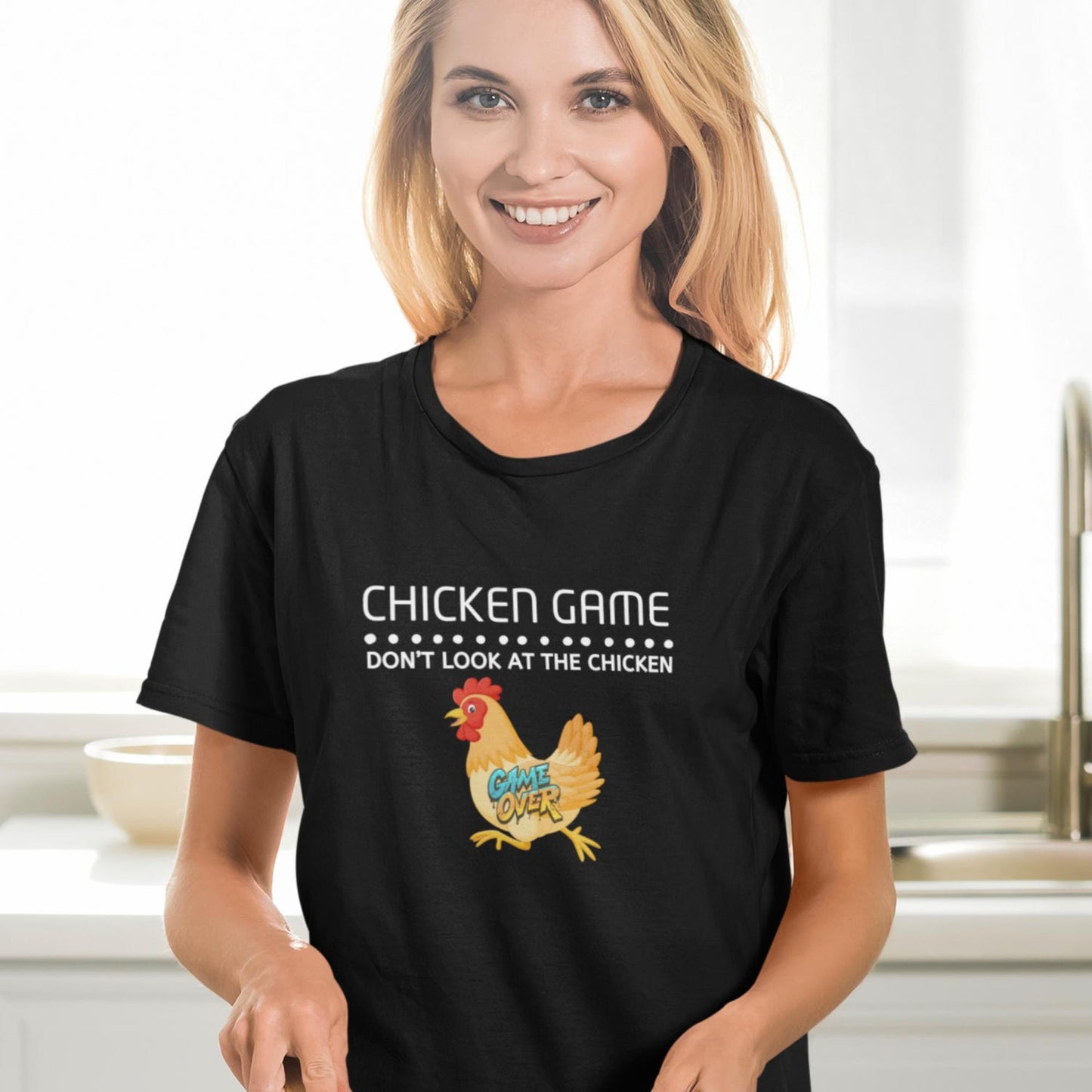 Donât Look at the Chicken Game Over Tee | Funny Shirt For Men & Women | Gamer Humor Gift