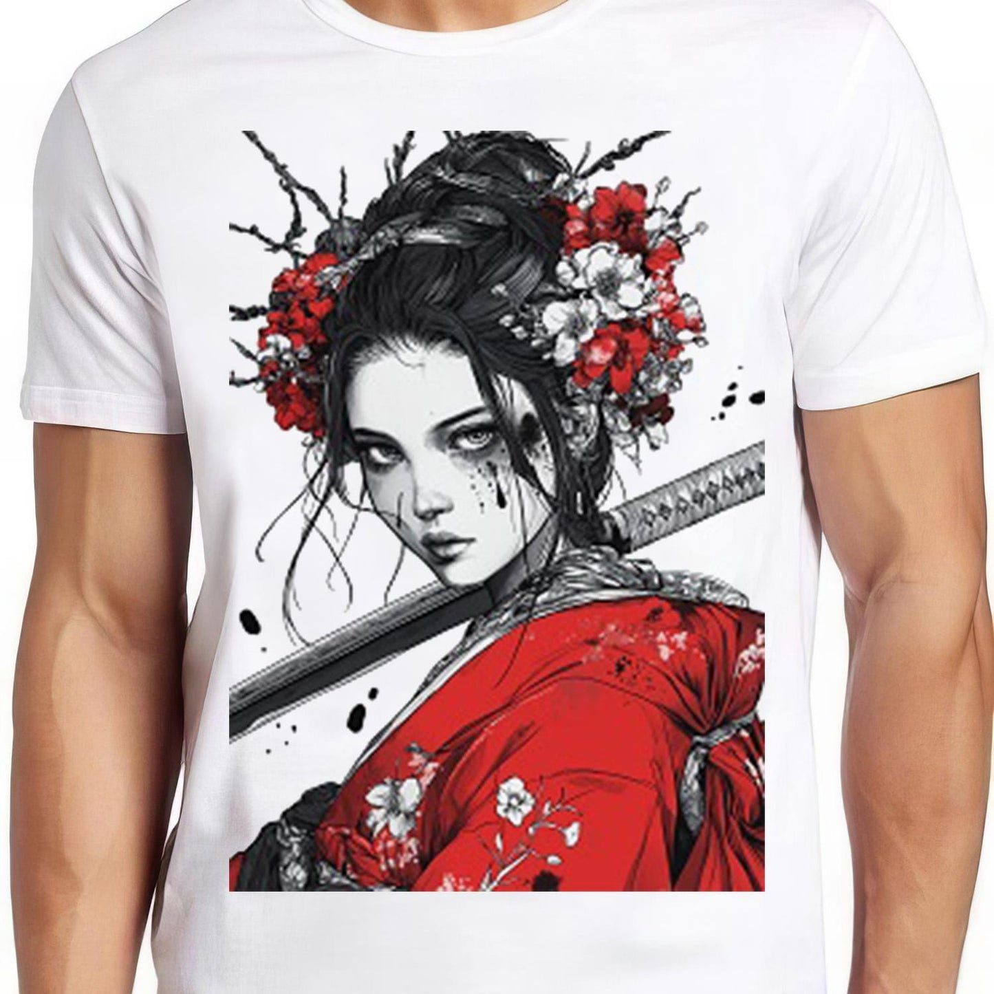 Mecha Geisha Japanese Art Drawing Cult Movie Japan Meme Gamer Samurai Cool Fashion Saying Top Gift Tee T Shirt 2416