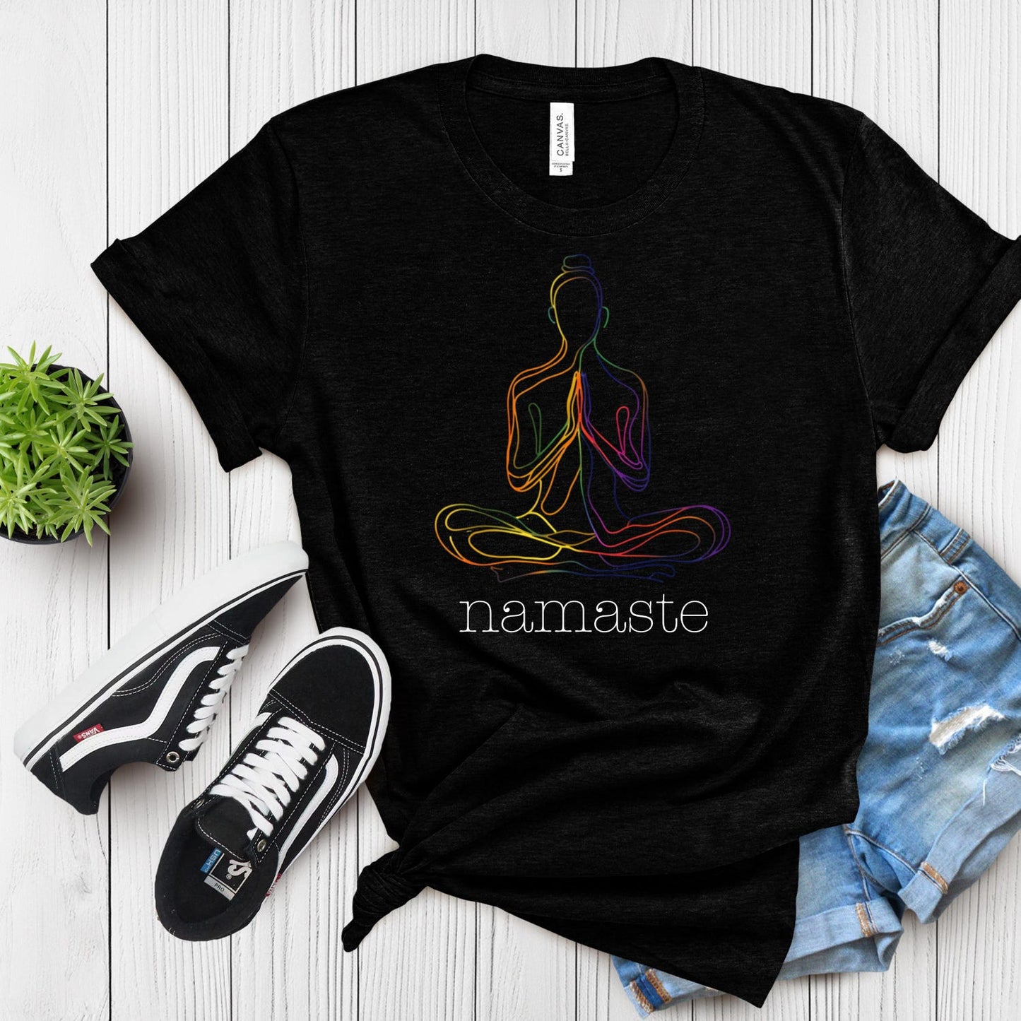 Namaste T Shirt: Workout Shirt, Yoga Shirt, Meditation Shirt, Yoga Shirt Gift
