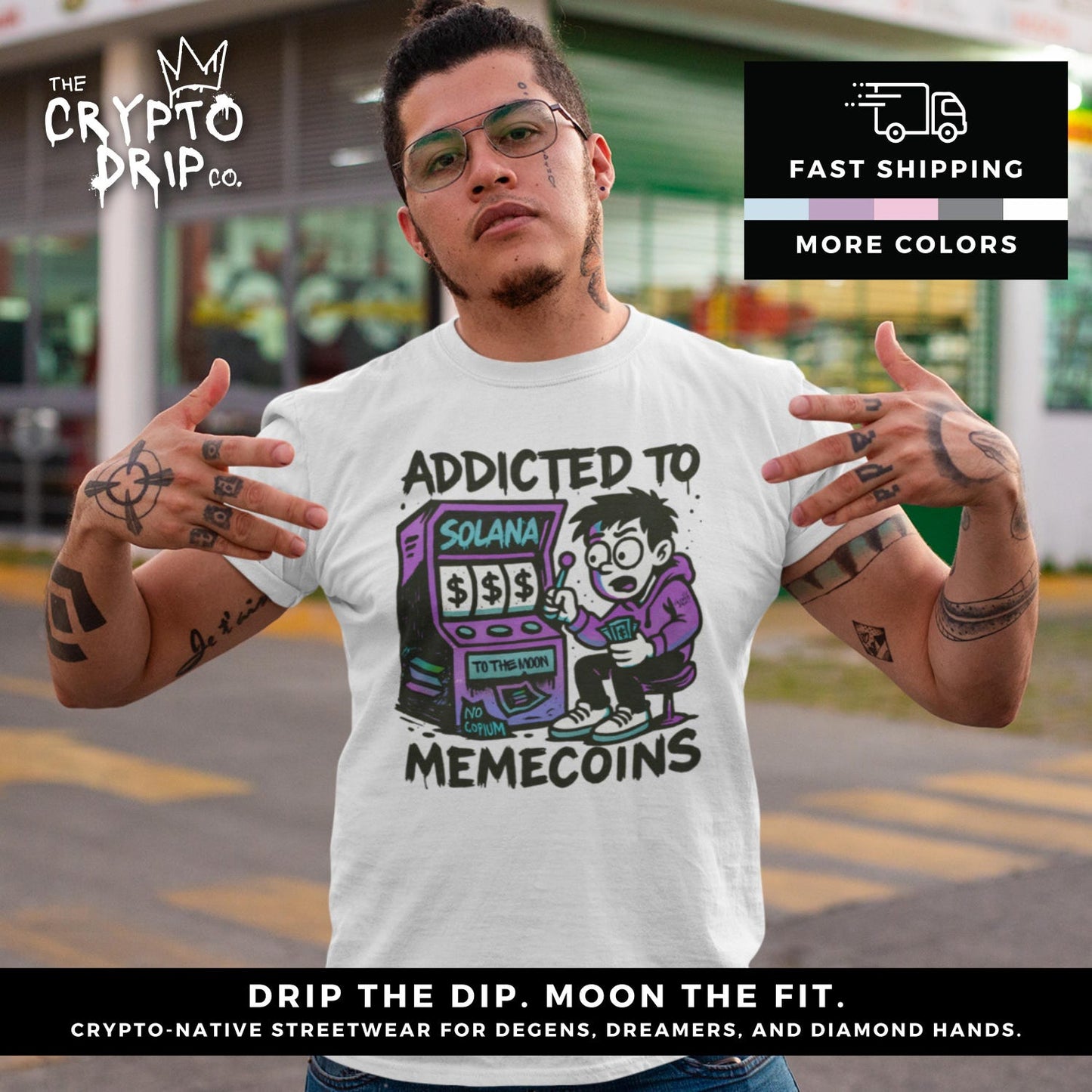 Solana Memecoins Tee Funny Crypto Gamer Shirt Crypto Gift Idea Meme Coin T-Shirt Solana Merch