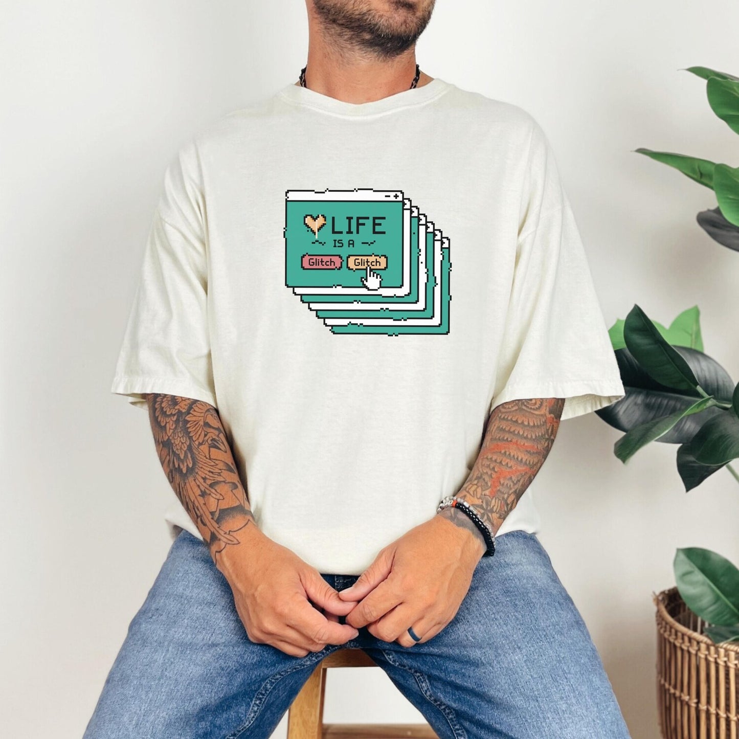 Retro Pixel Art Gamer T-Shirt Funny Life Restart Tee for Video Game Lovers and Classic Console Players Cozy Gaming Aesthetic Gift
