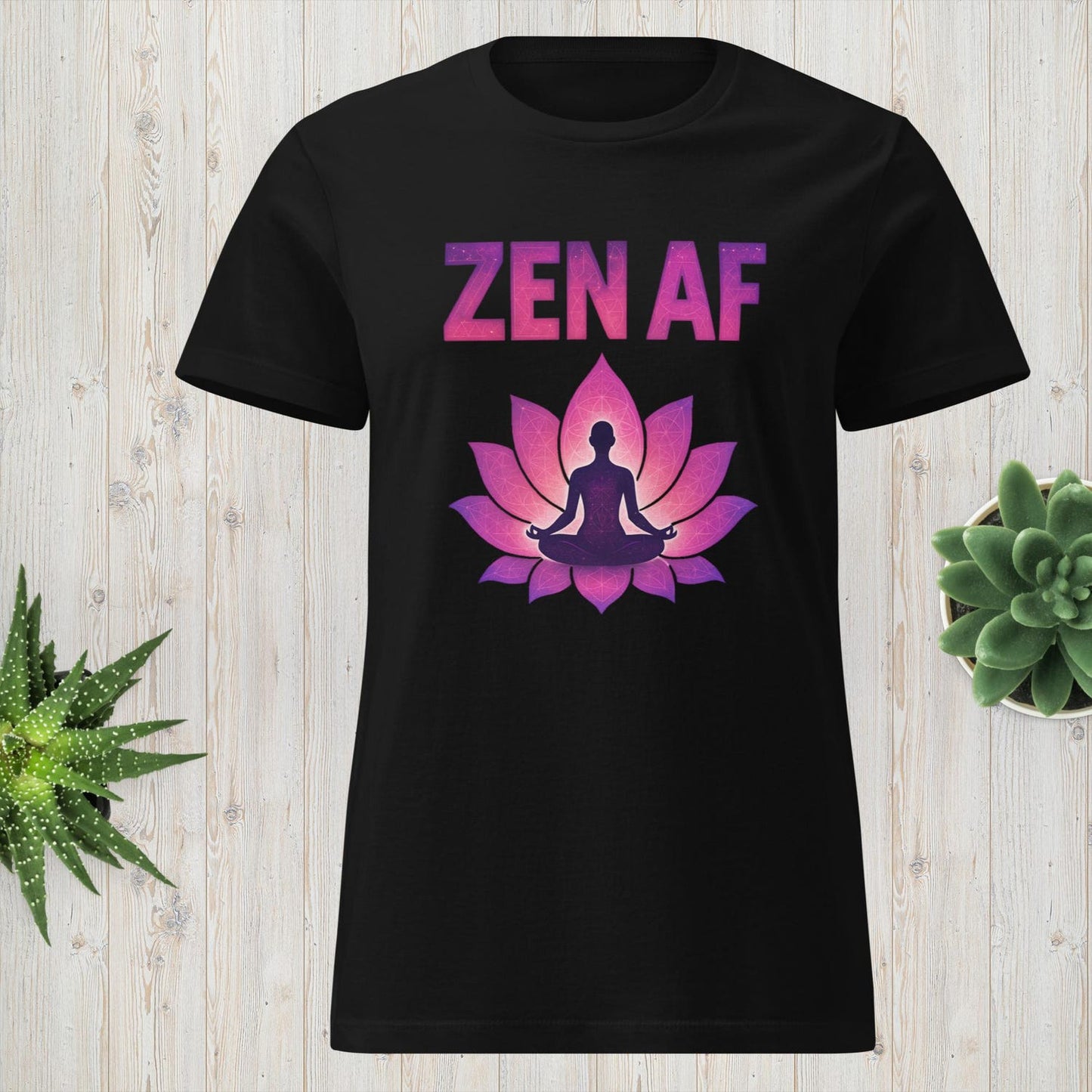 Zen AF T-Shirt | Meditating Woman Lotus Flower Spiritual Yoga Top Tee