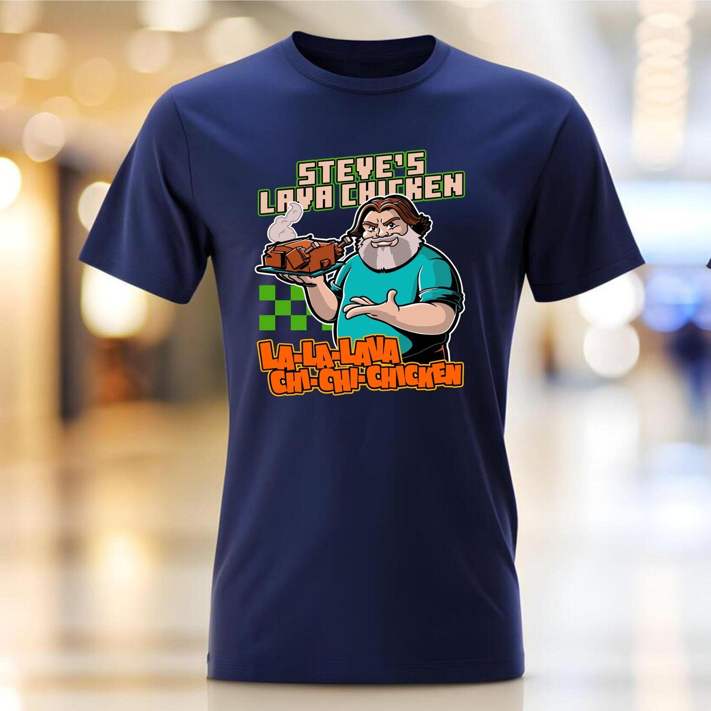 Steve's Lava Chicken T-Shirt | Funny Gamer Minecraft Tee | Unisex Adult Shirt