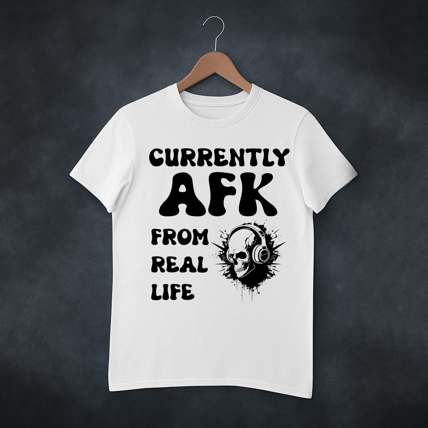 Currently AFK From Real Life Shirt, Skull Gaming Tee, Gamer Humor T-Shirt, Edgy Gamer Apparel, Funny Streamer Shirt, Gift For Gamers