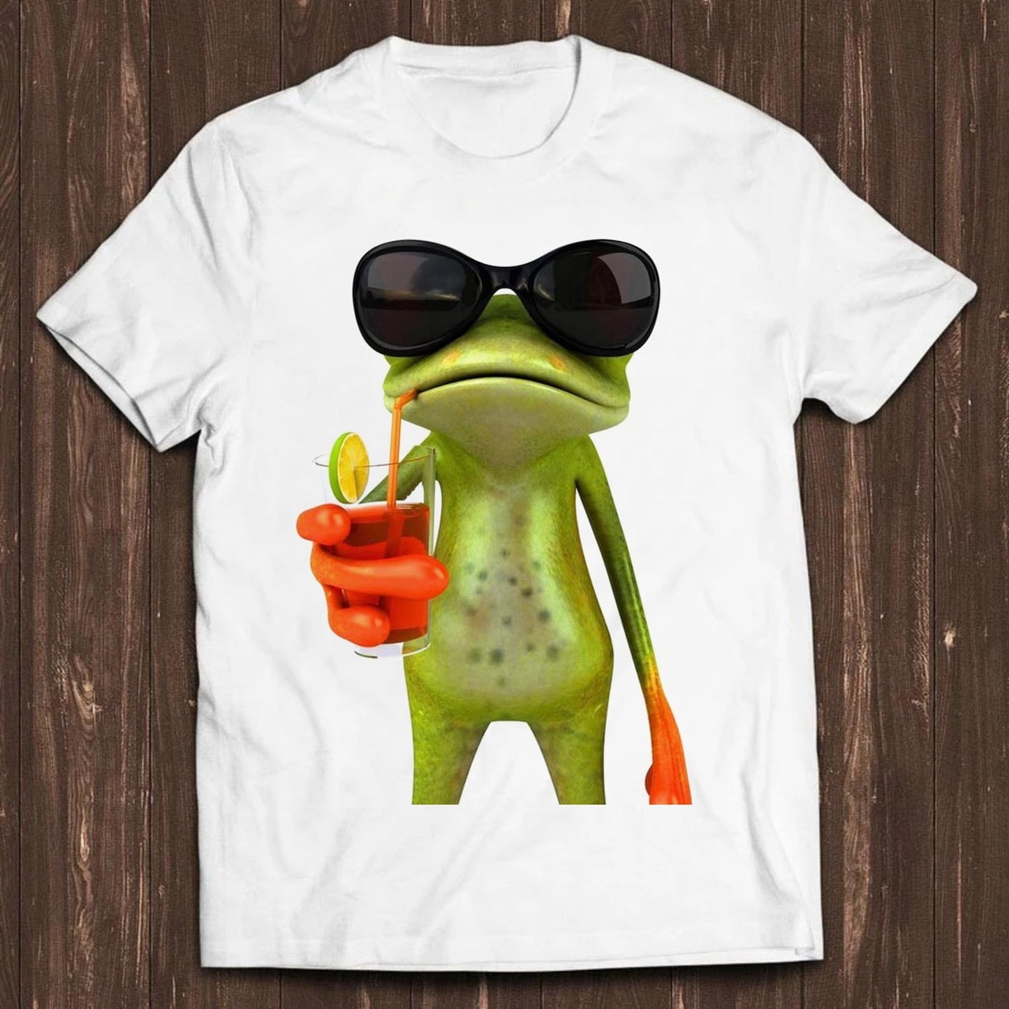 Frog Funny Cocktail Art Animal Meme Gift Funny Tee Style Unisex Gamer Cult Movie Music T Shirt C516