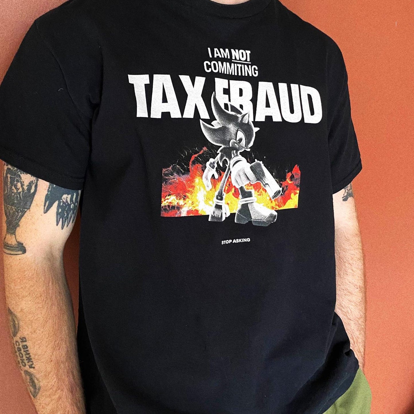 Shadow the Hedgehog Tax Fraud T-shirt