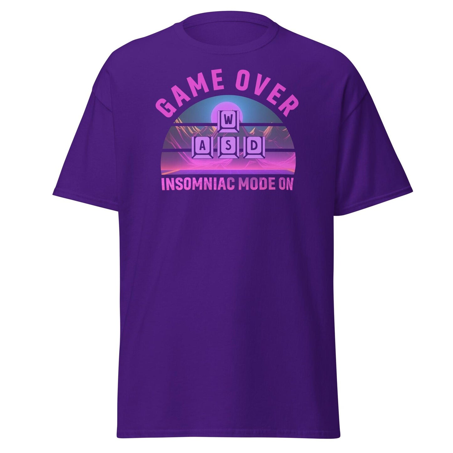 Game Over Gamer T-Shirt | Funny Video Game Controller Shirt | WASD Logo Tee