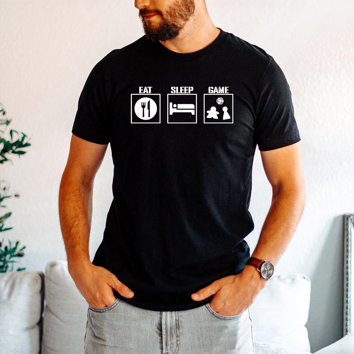 Eat Sleep Game T-Shirt: Funny Board Game Player Gift