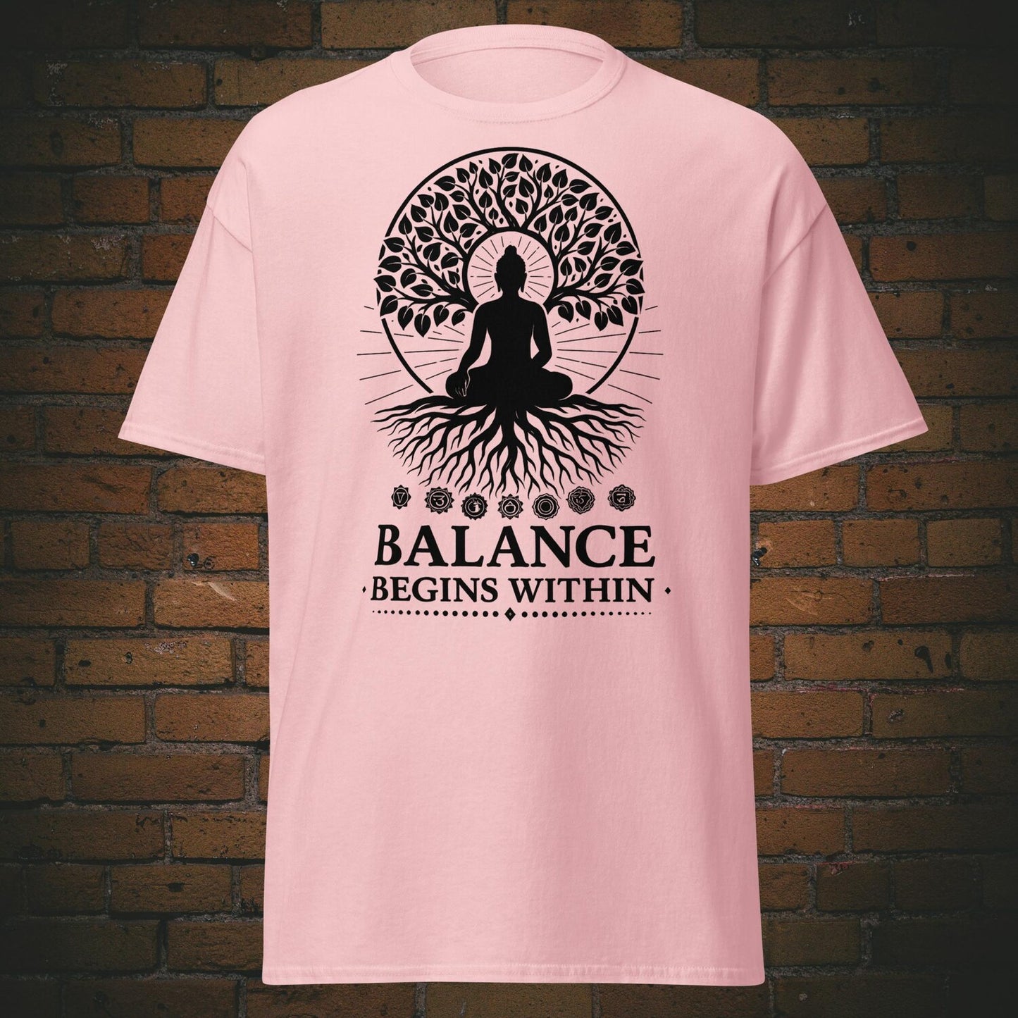 Balance Begins Within Shirt: Buddha Meditation Chakra T-Shirt for Inner Peace