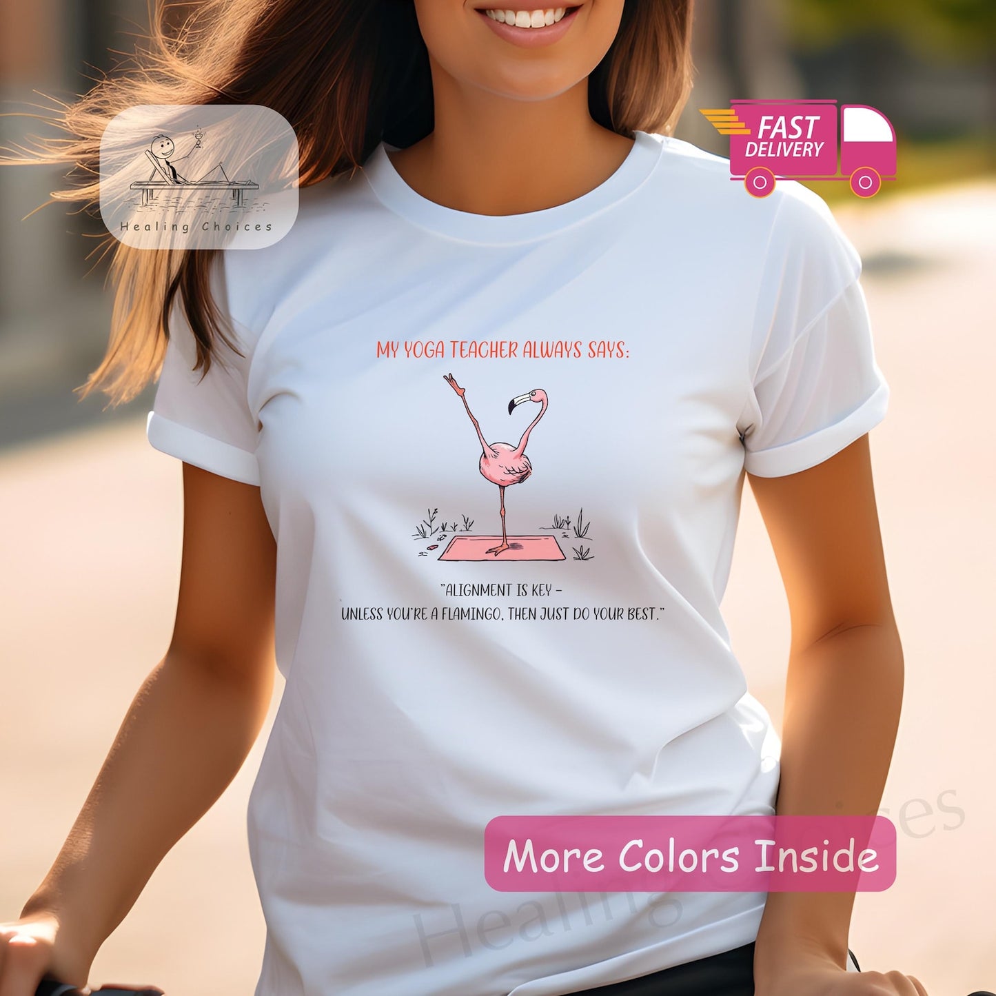 Funny Yoga Teacher Flamingo Pose T-Shirt | Unisex Cotton Tee