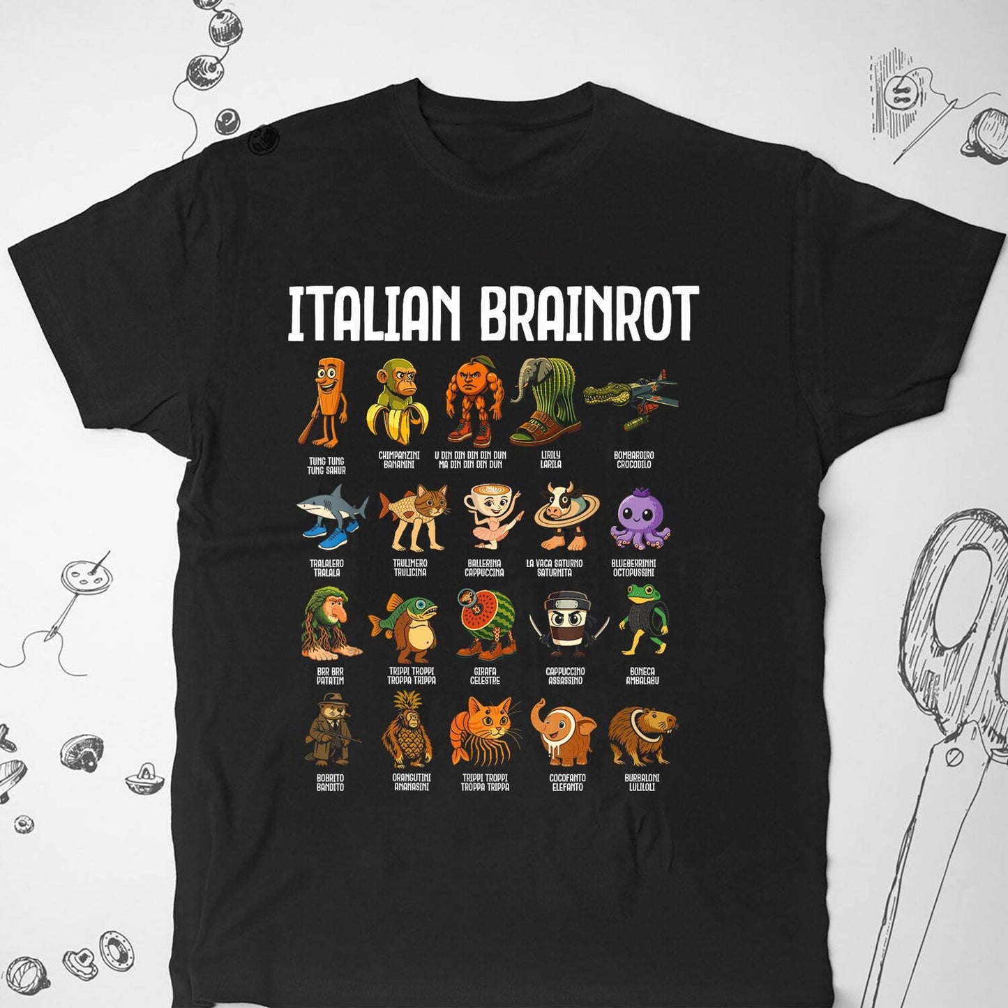 Italian Brain Rot Italian Brainrot Funny Memes T-shirt, Brain Rot Kid T-shirt, Funny Kid T-shirt, Meme Kid T-shirt, Italian Brainrot Meme
