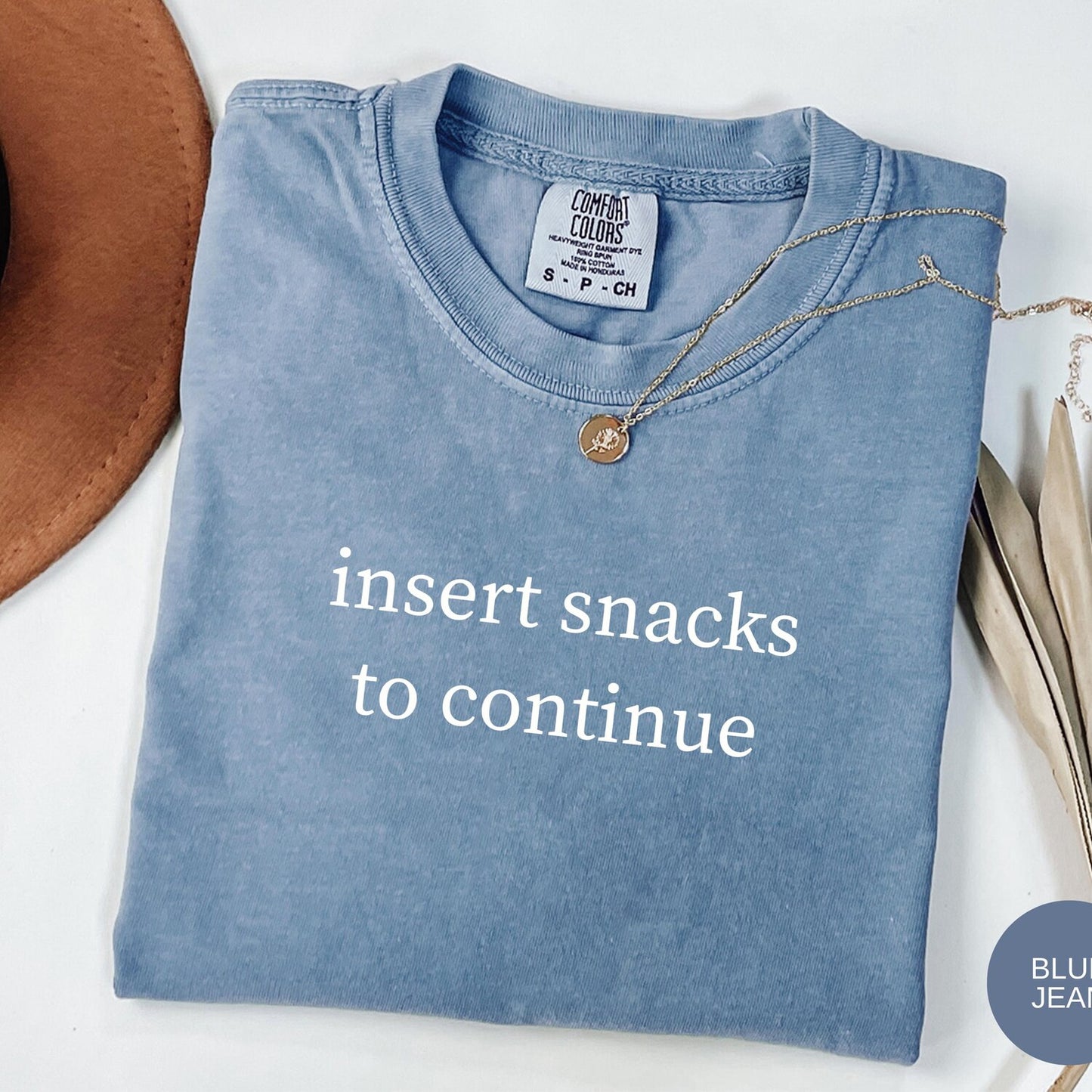 Insert Snacks T-Shirt | Funny Gaming Shirt | Gamer Humor Tee For Video Game Lovers