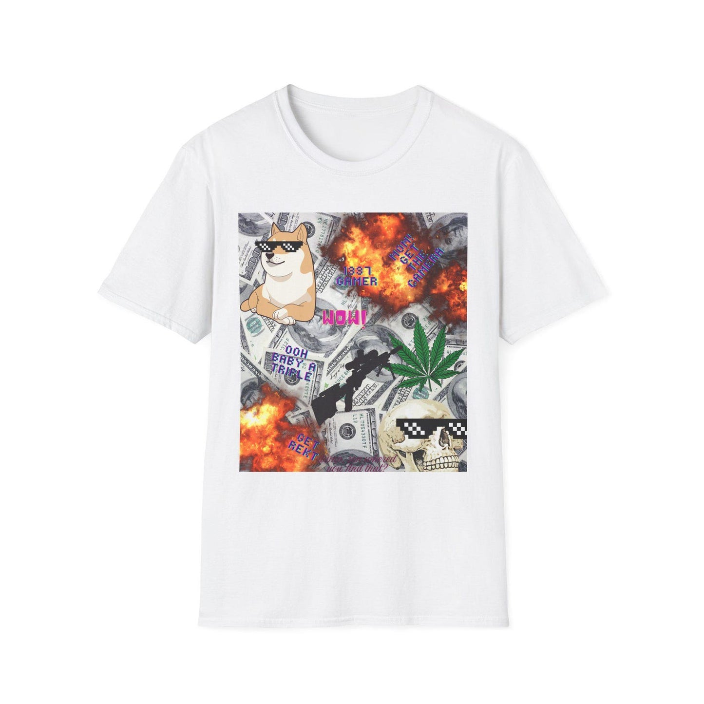 Vintage Meme Gamer T-Shirt, Funny Gaming Tee, Unisex Softstyle Shirt, Internet Culture Top, Cool Graphic Tee