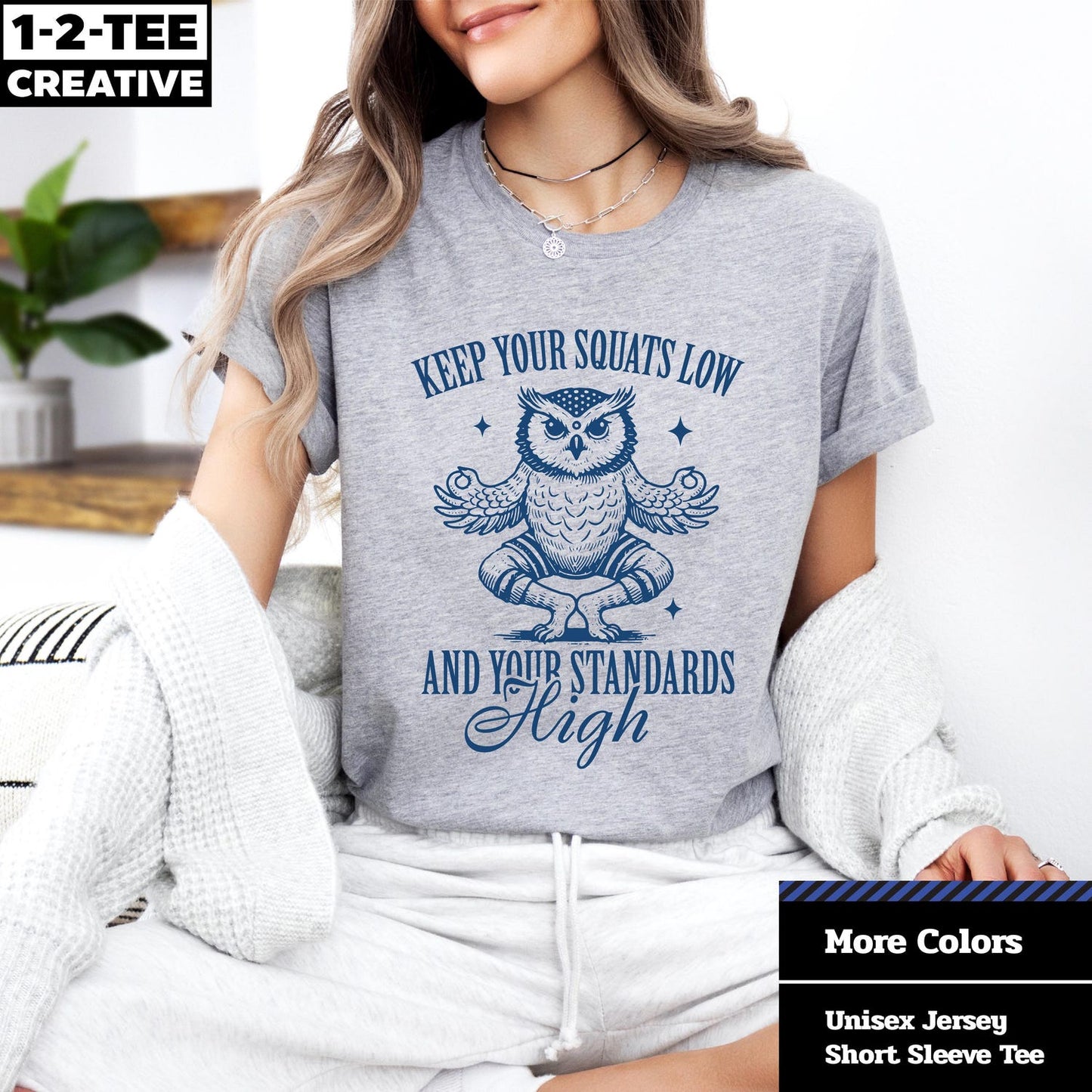Funny Owl Gym T-Shirt | Keep Your Squat Low Fitness Gift Tee