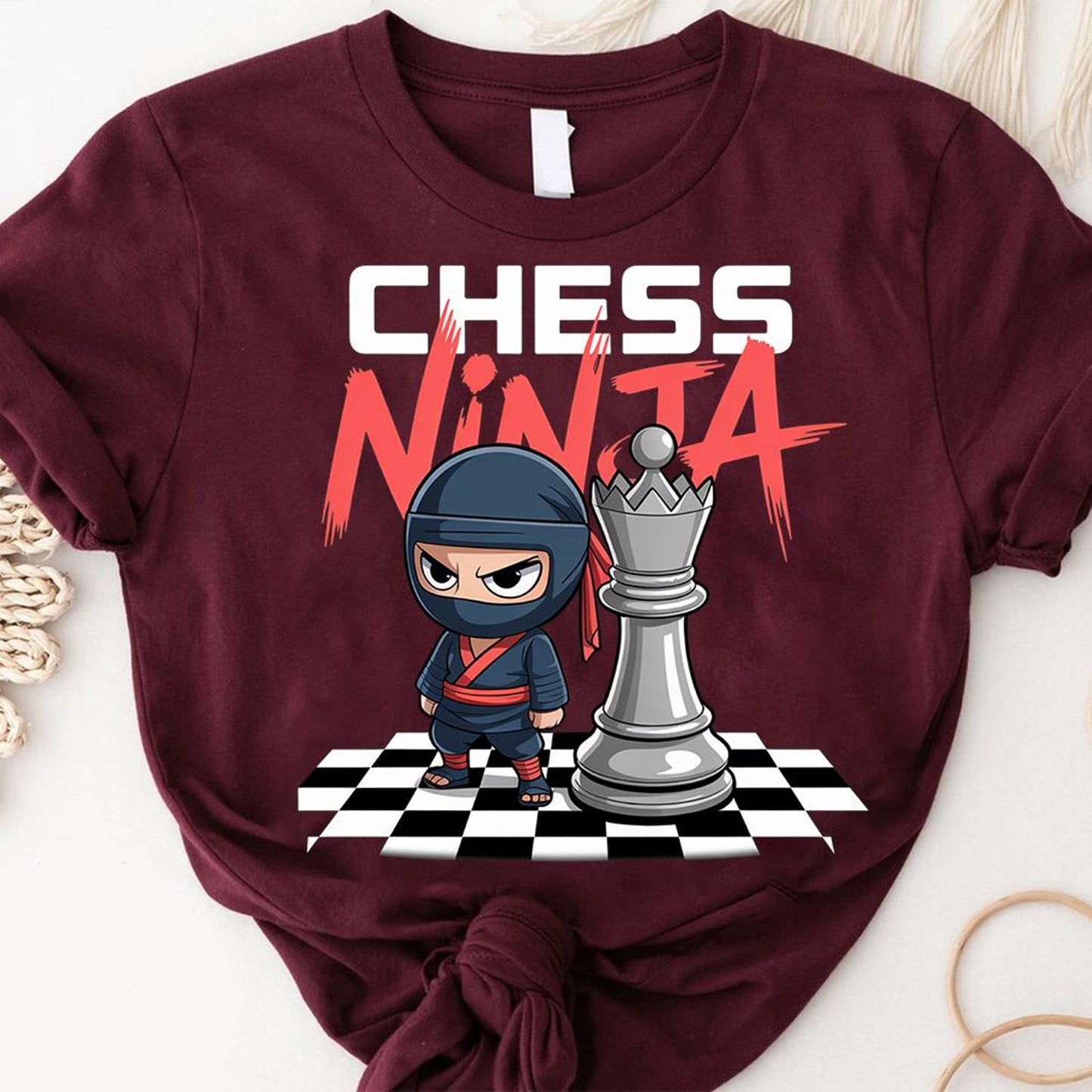 Chess Ninja Graphic Tee | Funny Board Game Shirt | Strategy Gamer Gift